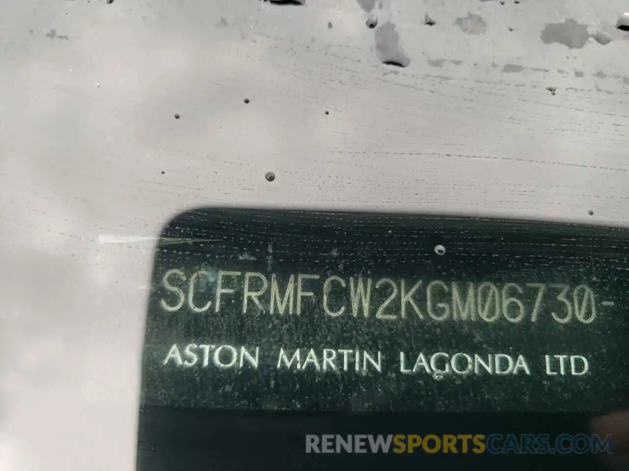 10 Photograph of a damaged car SCFRMFCW2KGM06730 ASTON MARTIN ALL MODELS 2019