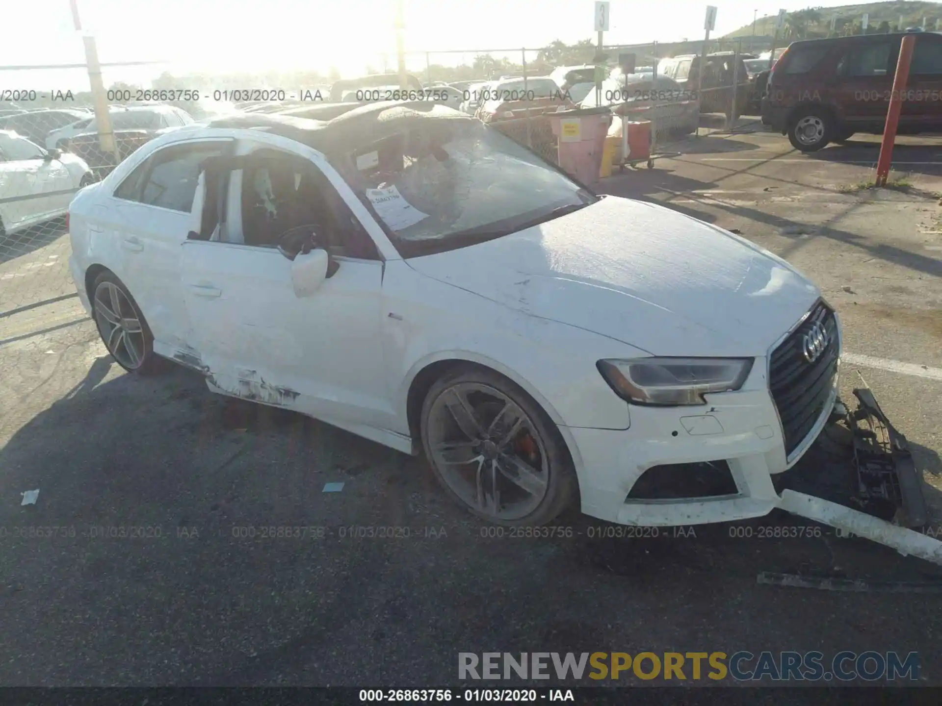 1 Photograph of a damaged car WAUGUGFF2K1012183 AUDI A3 2019