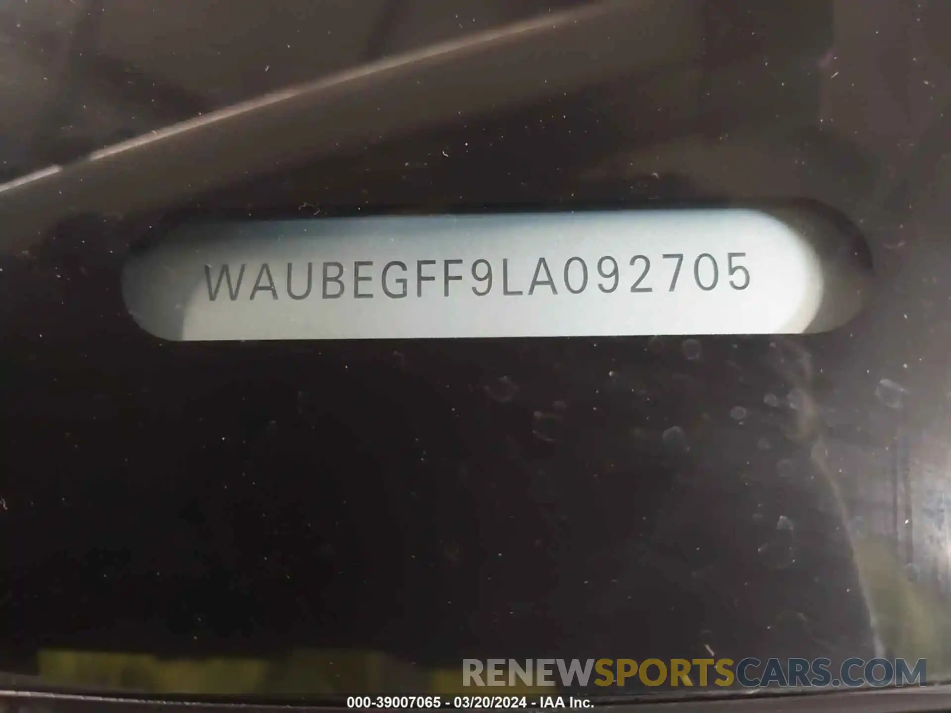 9 Photograph of a damaged car WAUBEGFF9LA092705 AUDI A3 2020