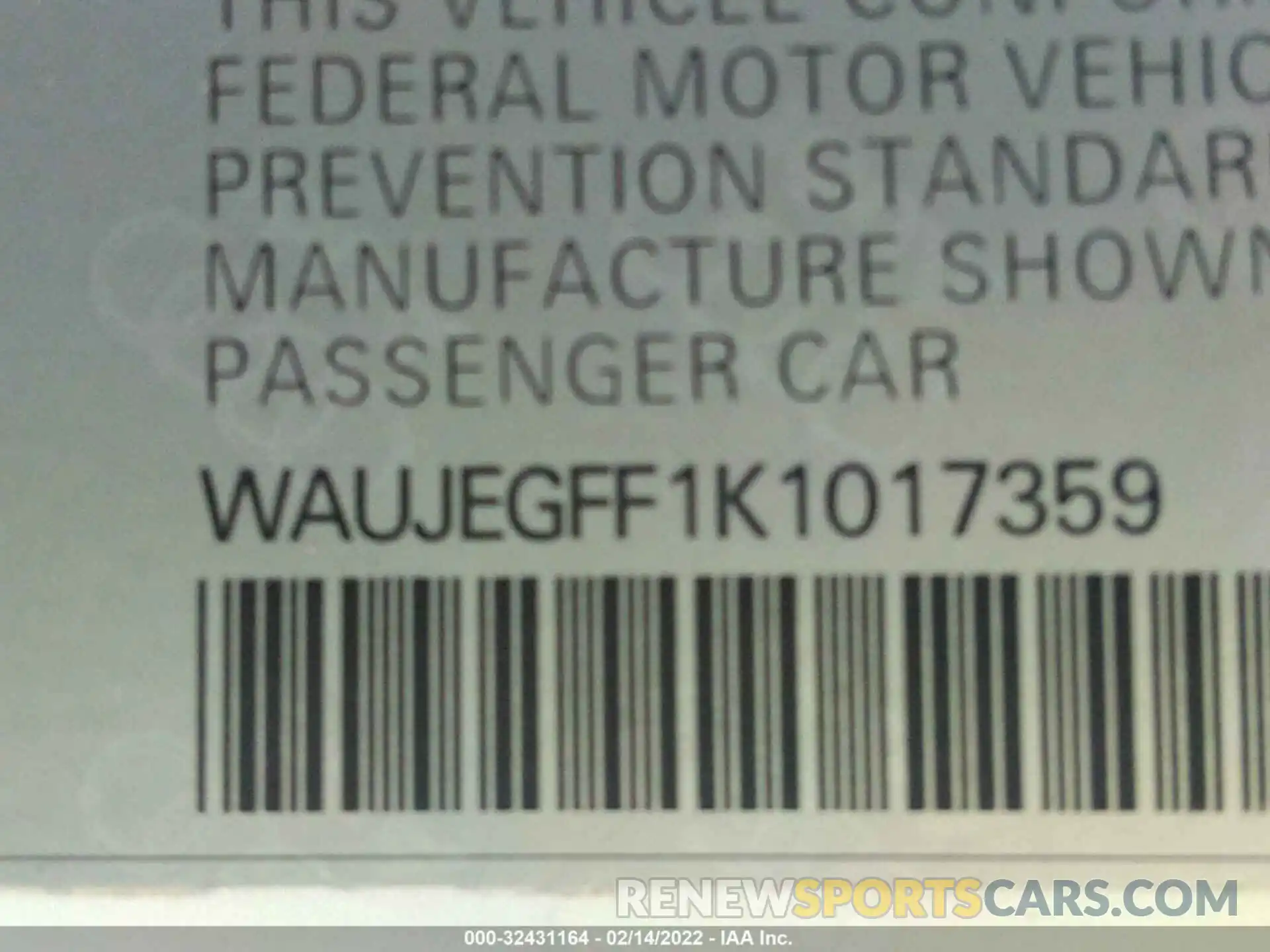 9 Photograph of a damaged car WAUJEGFF1K1017359 AUDI A3 SEDAN 2019