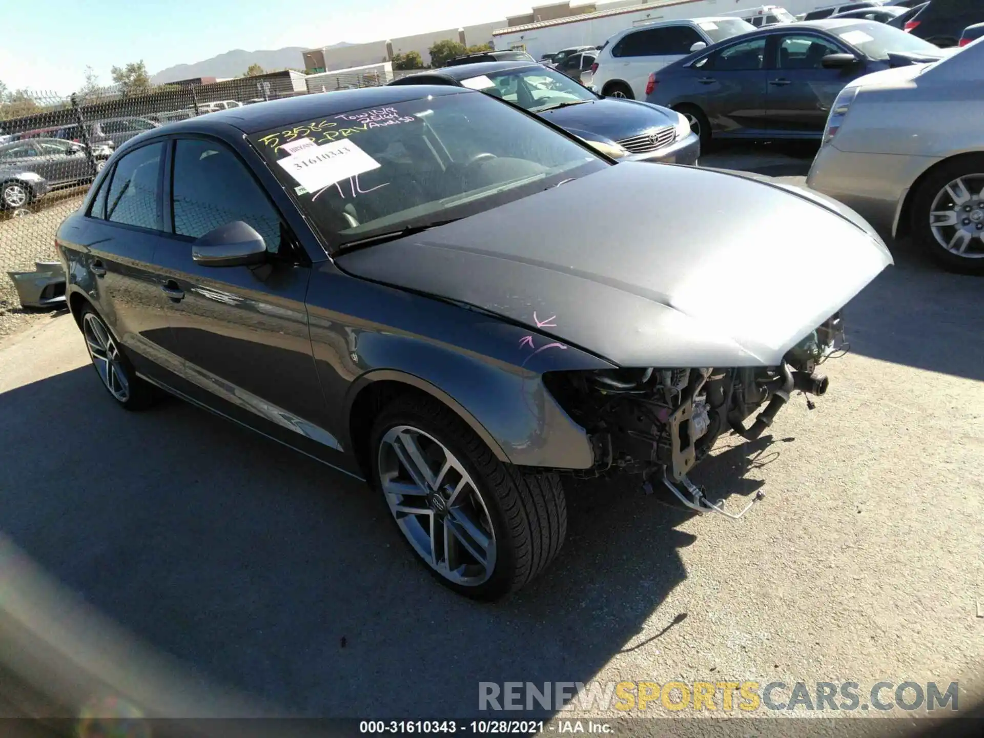 1 Photograph of a damaged car WAUAUGFF9LA052798 AUDI A3 SEDAN 2020