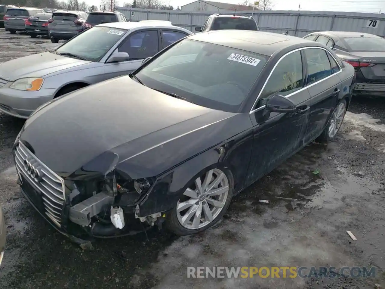 2 Photograph of a damaged car WAUANAF46KA054404 AUDI A4 2019