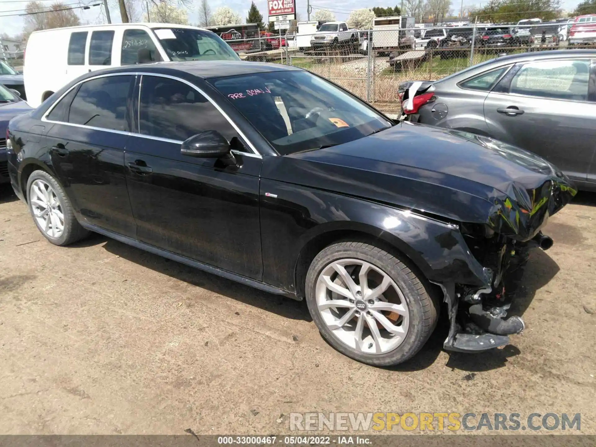 1 Photograph of a damaged car WAUDNAF40KN007732 AUDI A4 2019