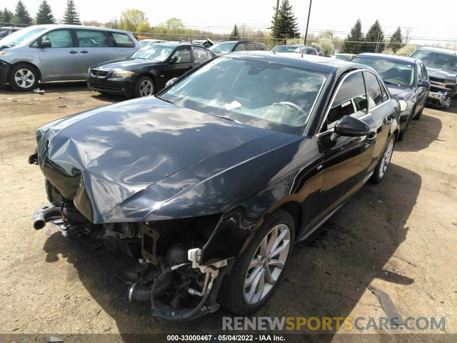 2 Photograph of a damaged car WAUDNAF40KN007732 AUDI A4 2019