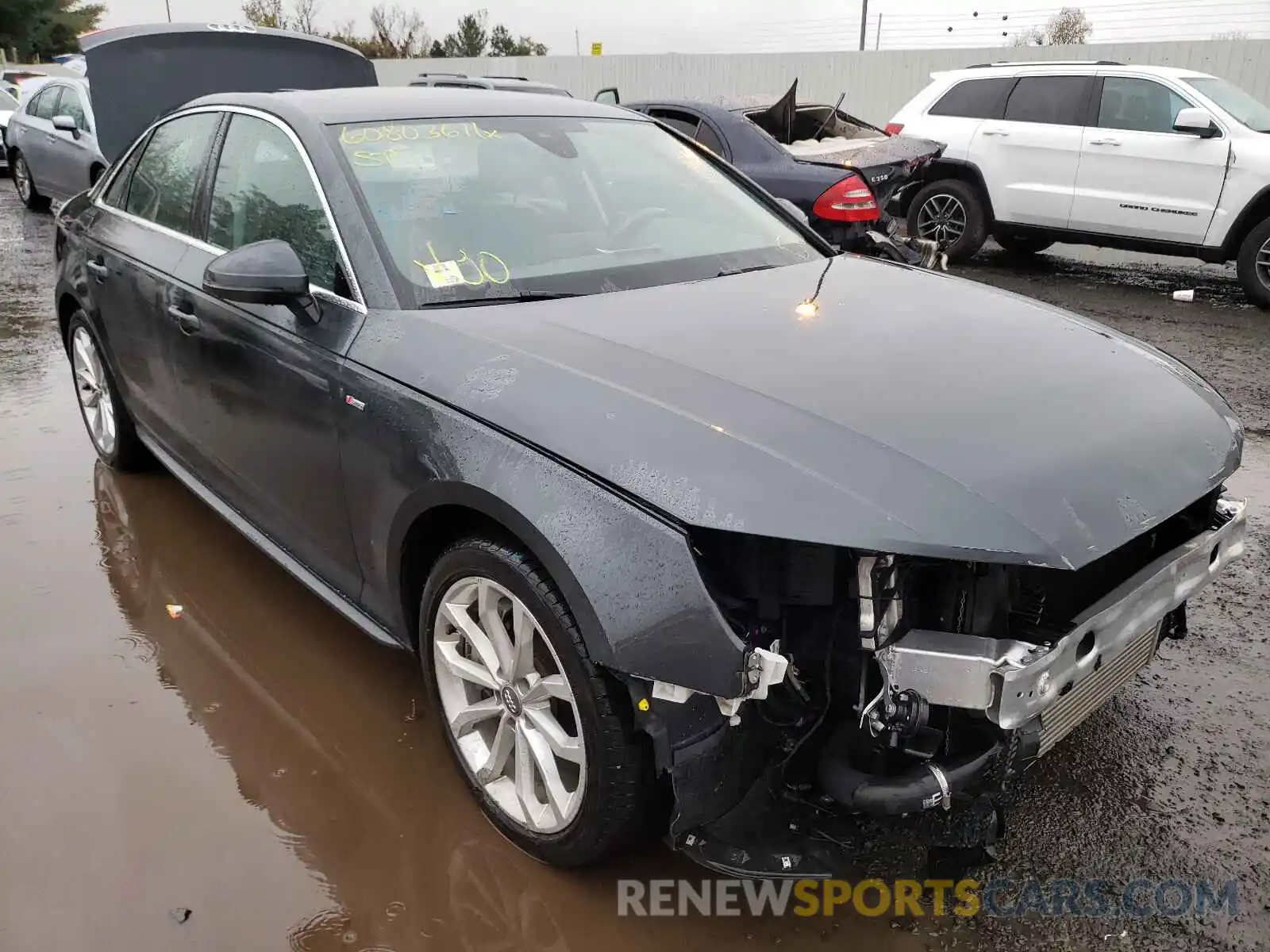 1 Photograph of a damaged car WAUDNAF40KN013045 AUDI A4 2019