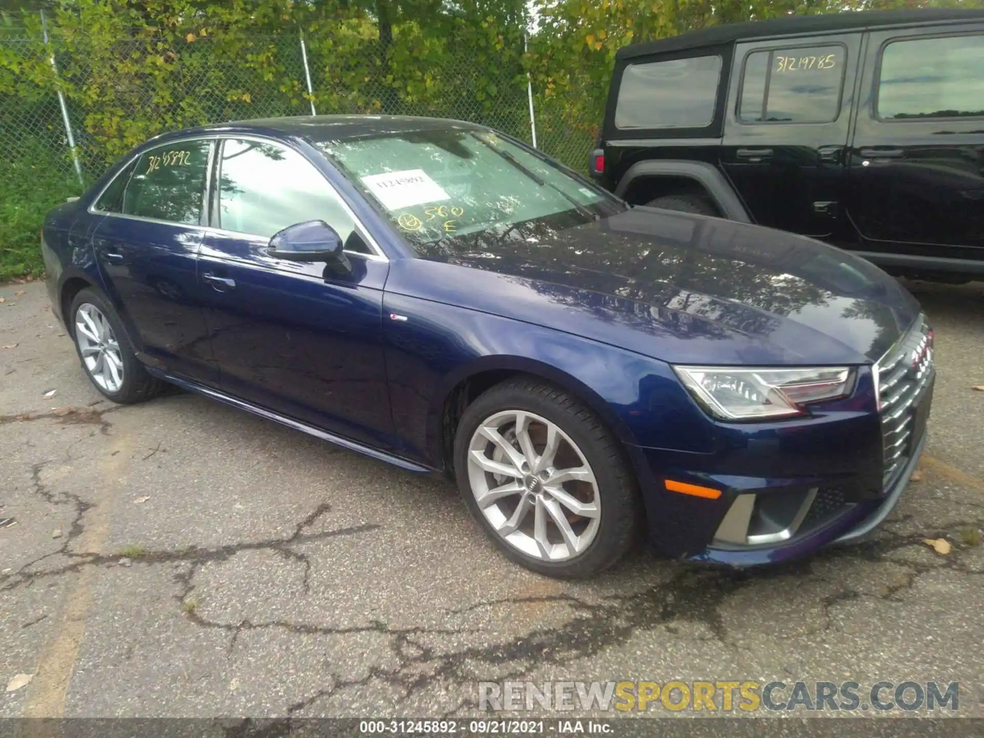 1 Photograph of a damaged car WAUDNAF41KA003292 AUDI A4 2019