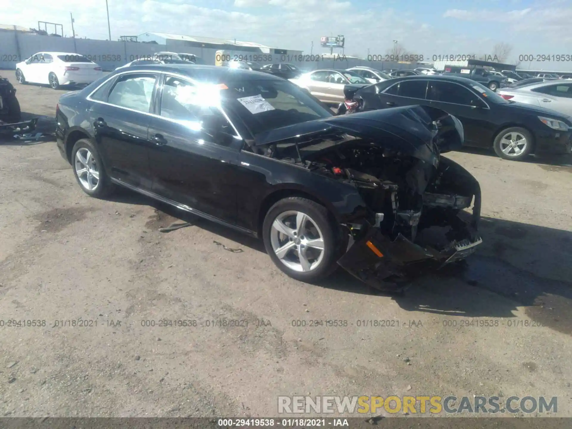 1 Photograph of a damaged car WAUDNAF41KA015202 AUDI A4 2019