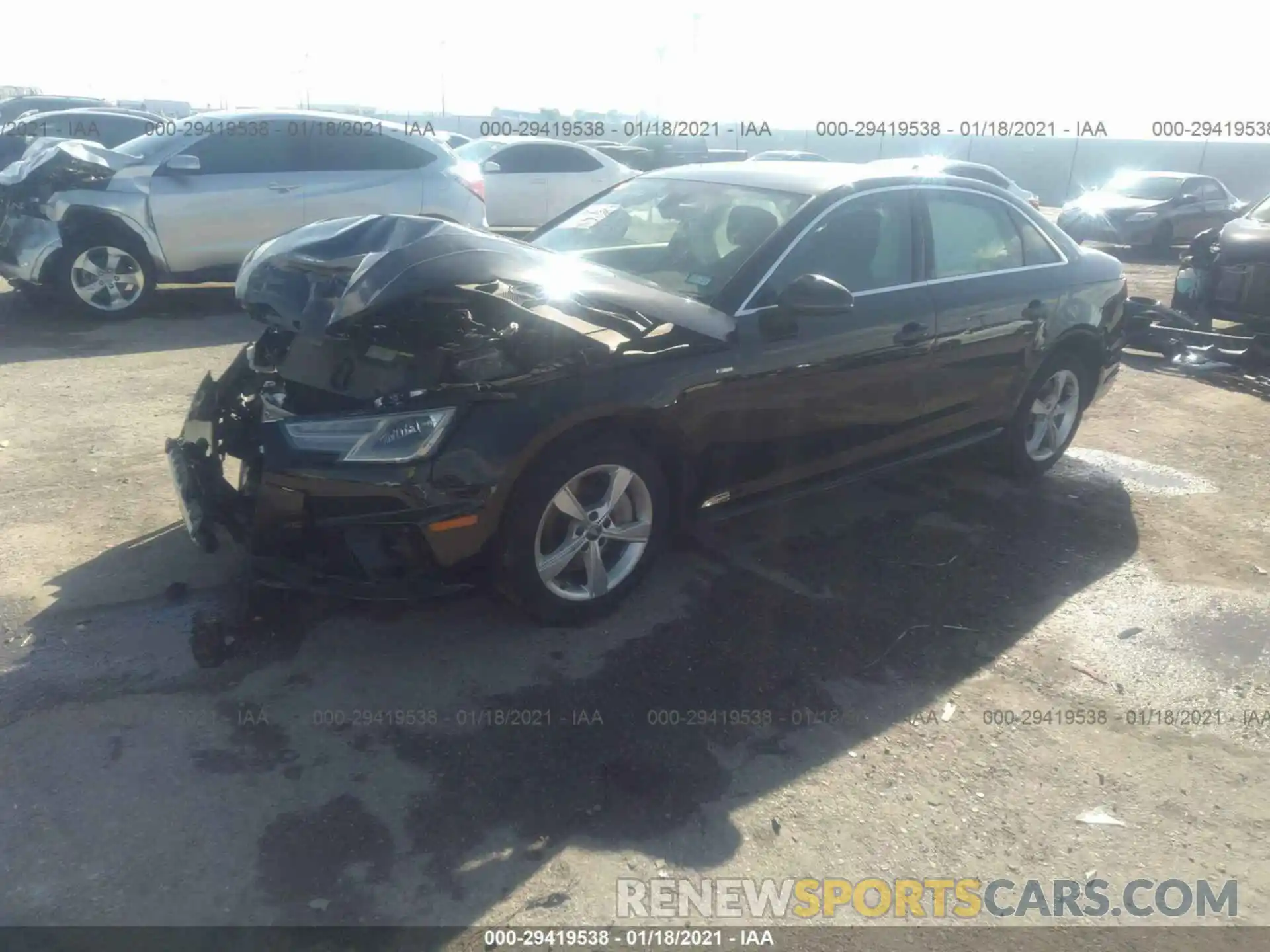 2 Photograph of a damaged car WAUDNAF41KA015202 AUDI A4 2019