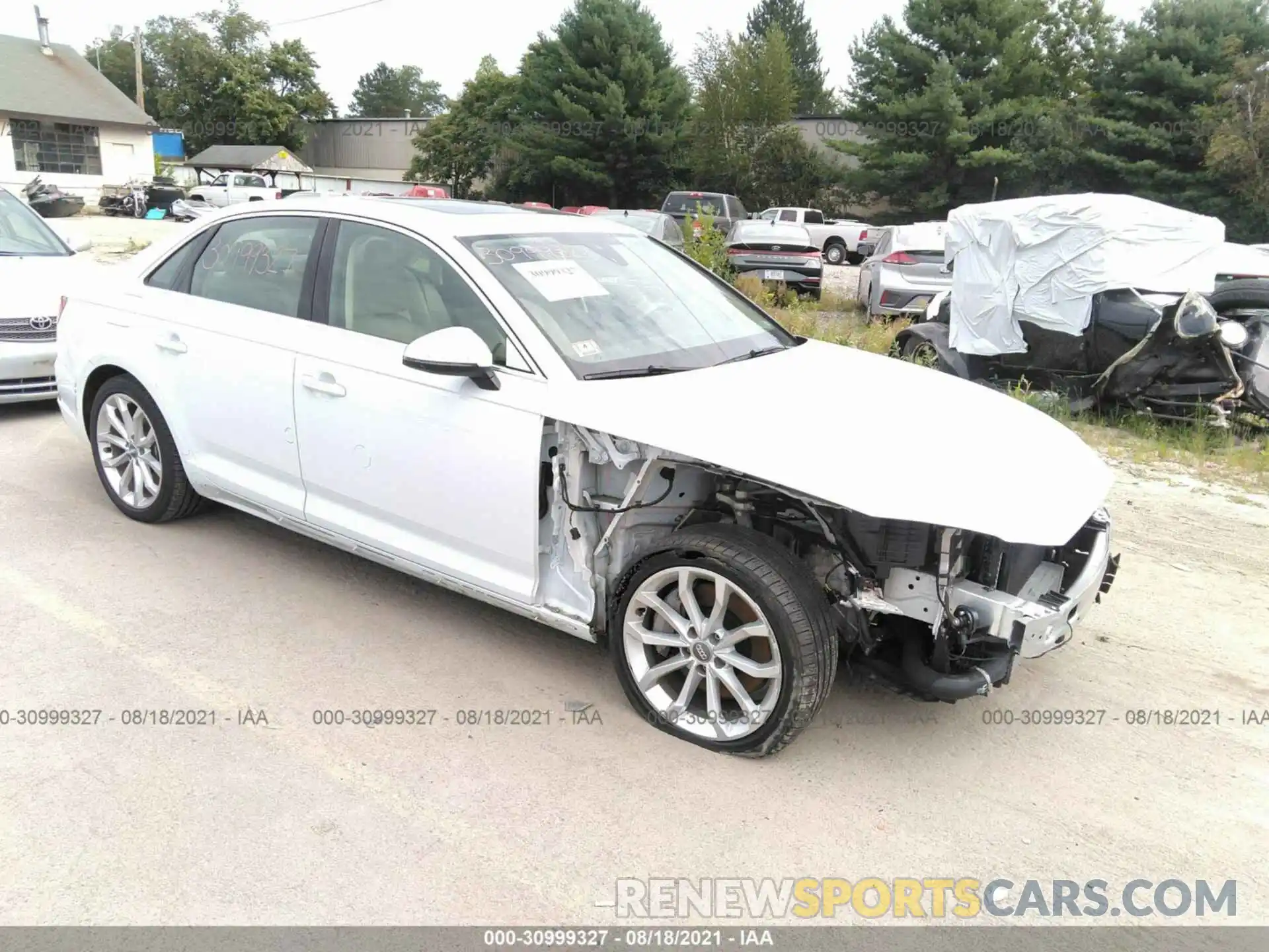 1 Photograph of a damaged car WAUDNAF41KA118474 AUDI A4 2019