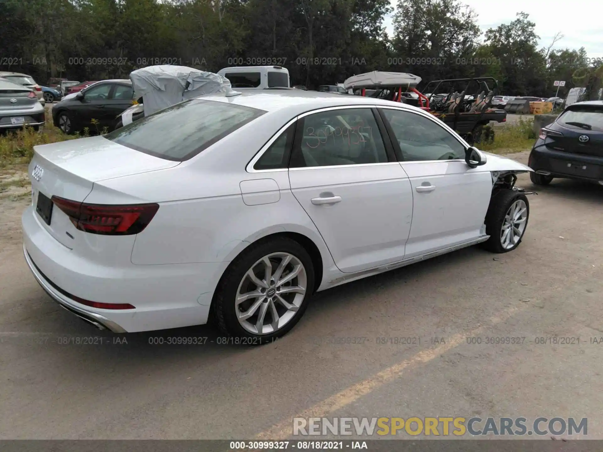 4 Фотография поврежденного автомобиля WAUDNAF41KA118474 AUDI A4 2019