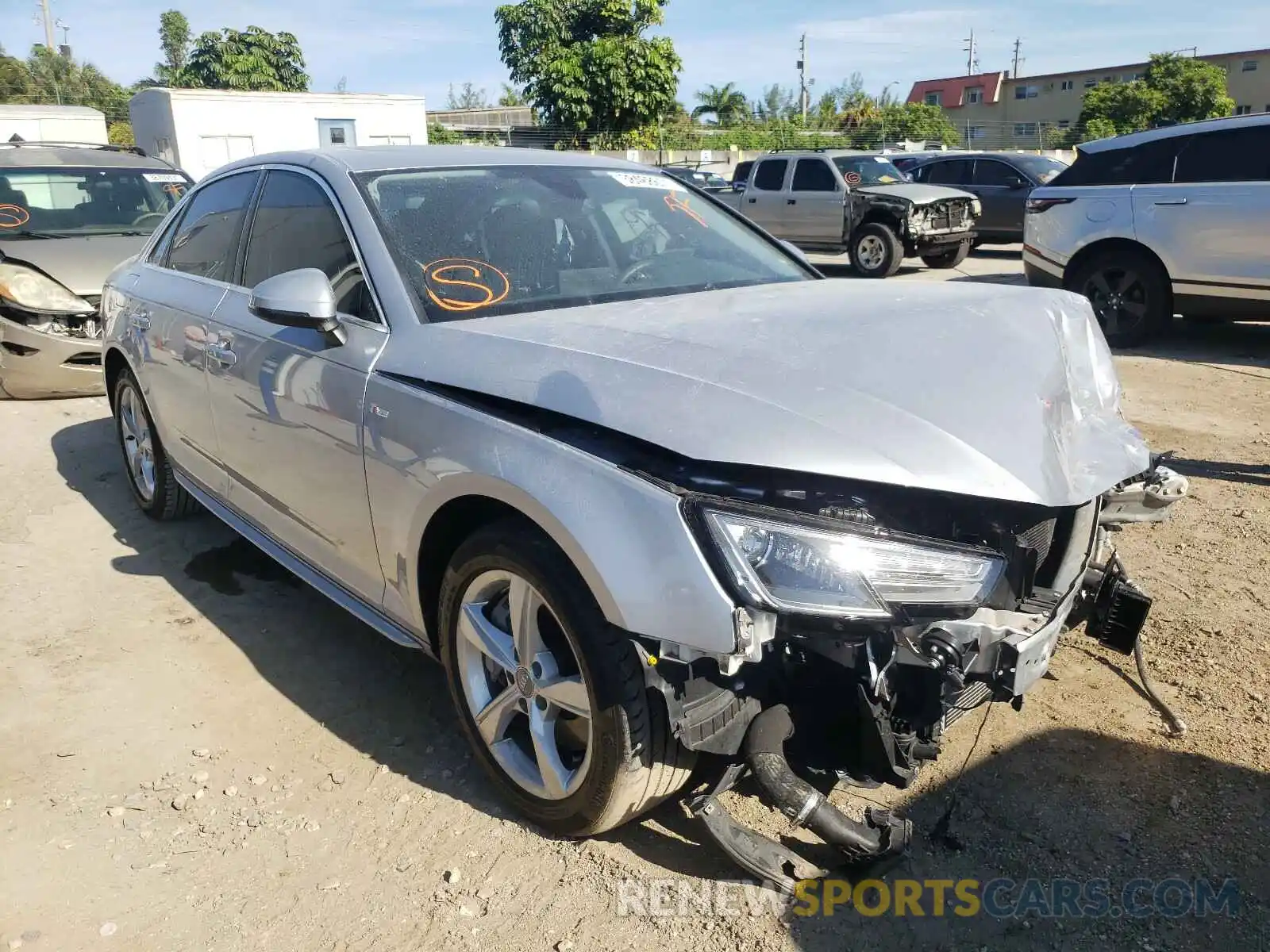 1 Photograph of a damaged car WAUDNAF42KA011384 AUDI A4 2019