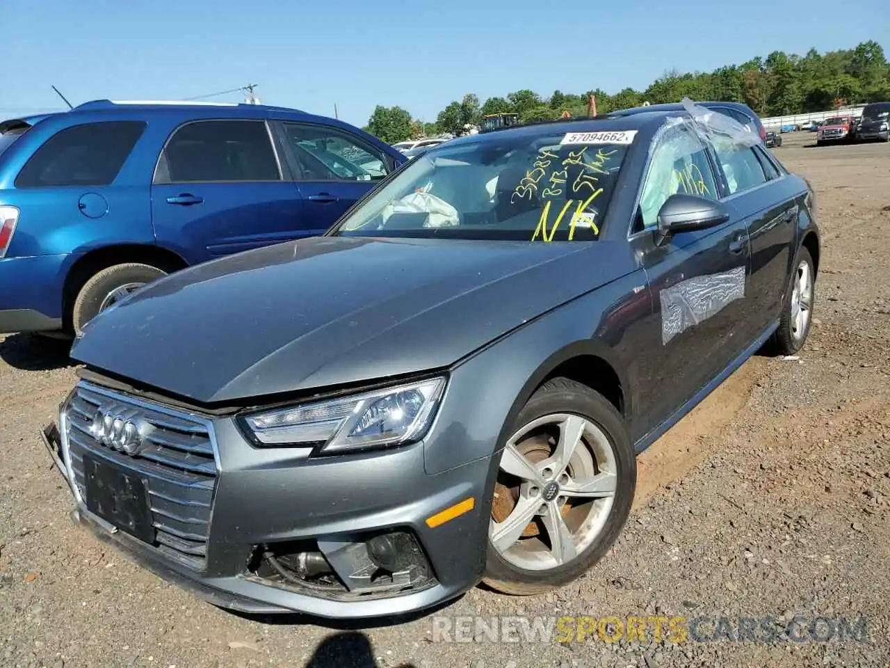 2 Photograph of a damaged car WAUDNAF42KA014222 AUDI A4 2019