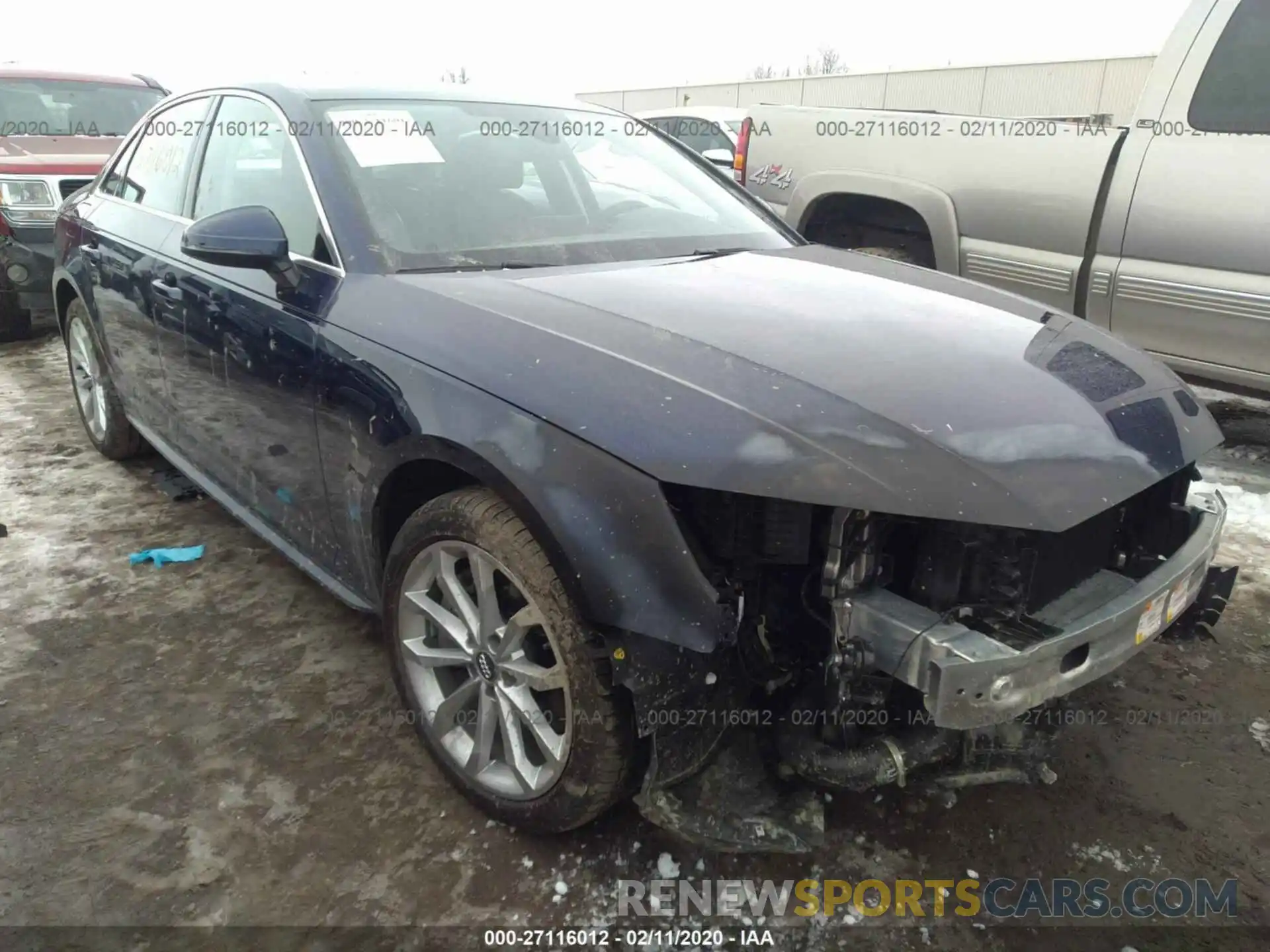 1 Photograph of a damaged car WAUDNAF43KA118282 AUDI A4 2019