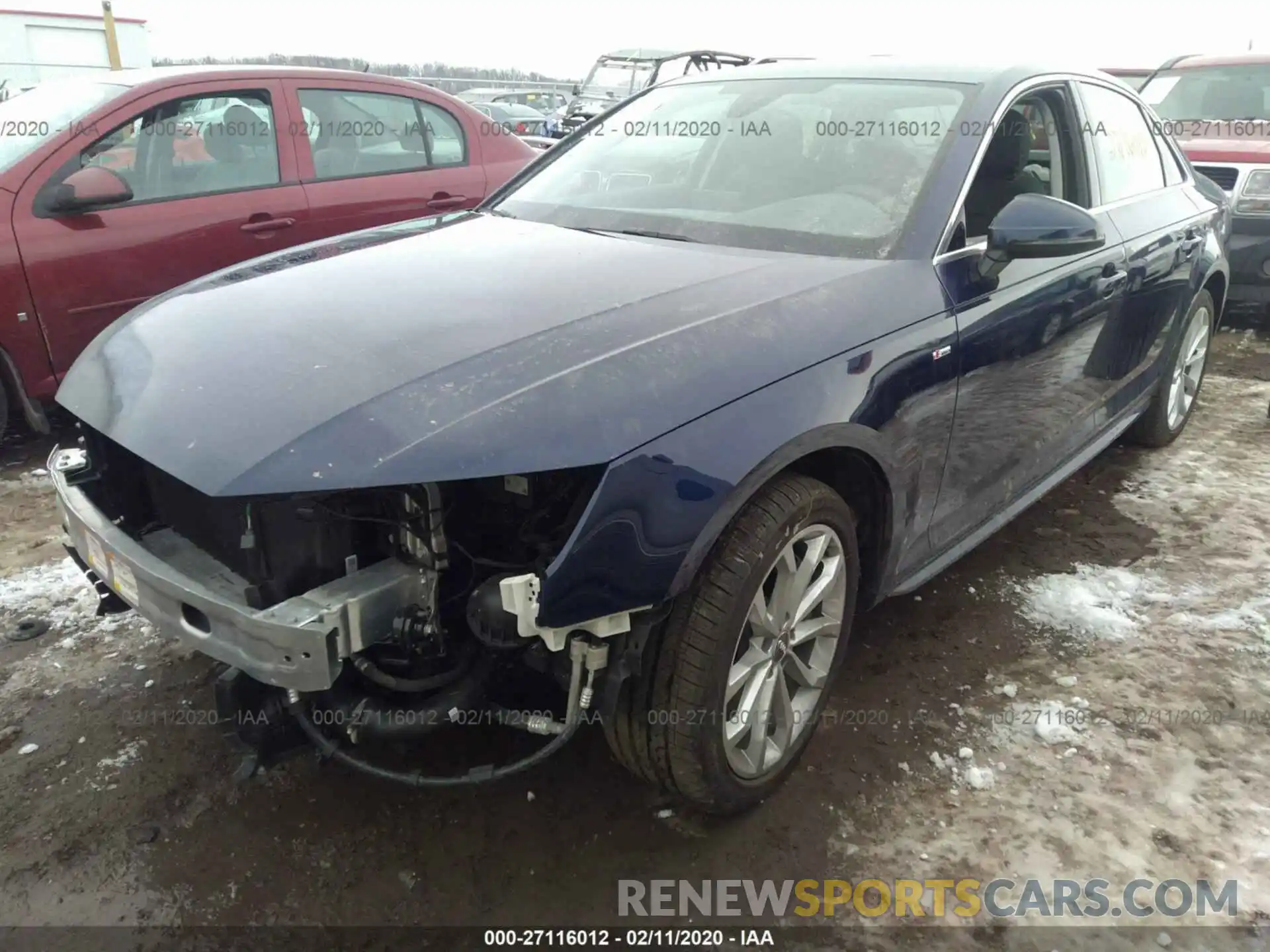 2 Photograph of a damaged car WAUDNAF43KA118282 AUDI A4 2019