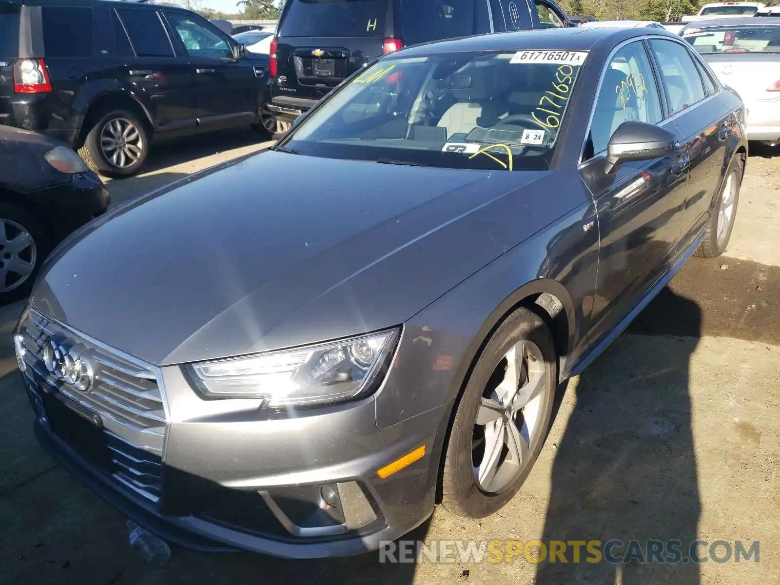 2 Photograph of a damaged car WAUDNAF43KN019812 AUDI A4 2019