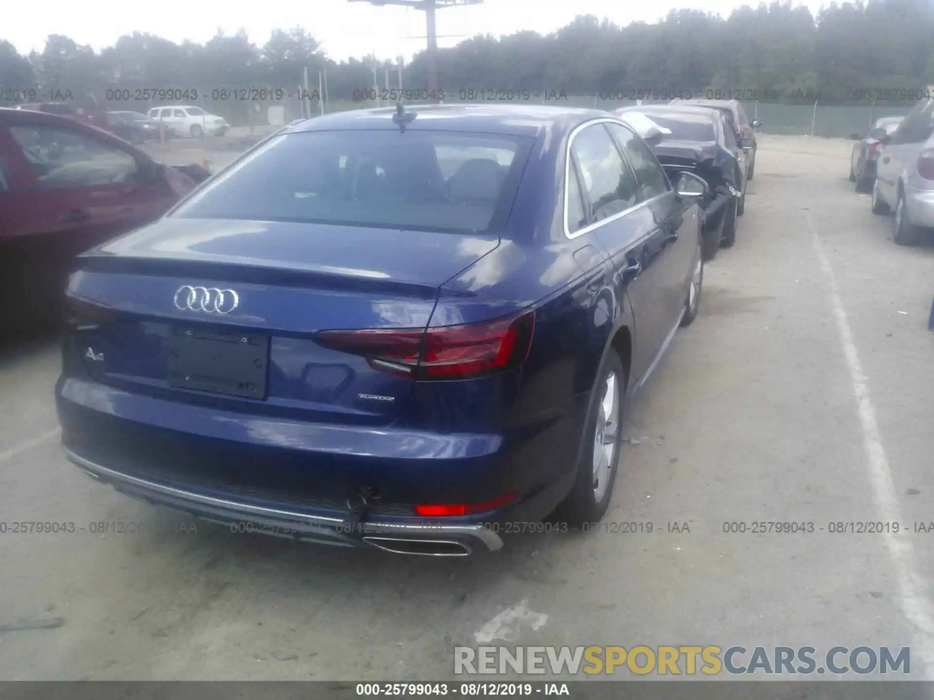 4 Фотография поврежденного автомобиля WAUDNAF45KA053581 AUDI A4 2019