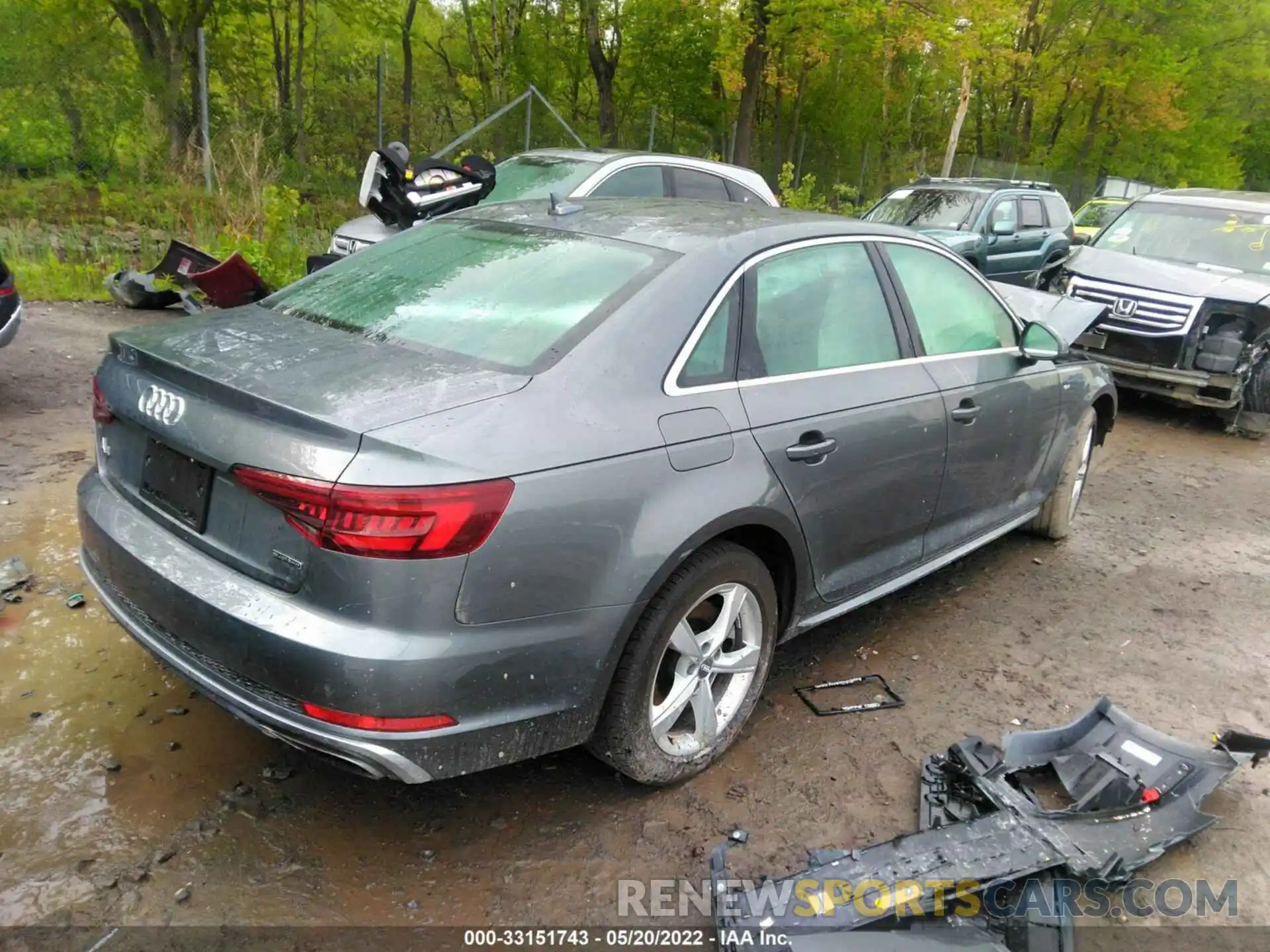 4 Photograph of a damaged car WAUDNAF45KA112032 AUDI A4 2019