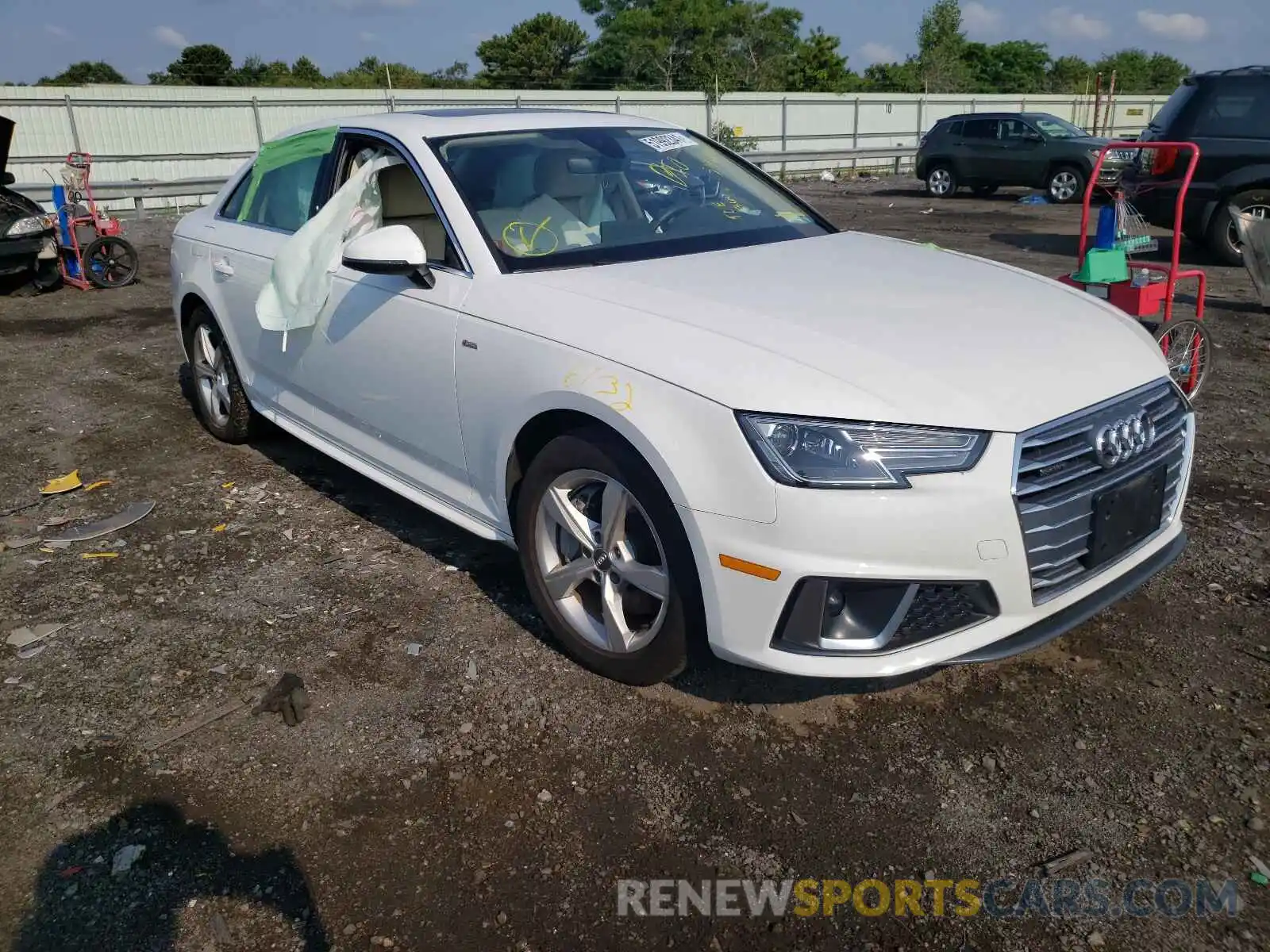 1 Photograph of a damaged car WAUDNAF45KN019391 AUDI A4 2019