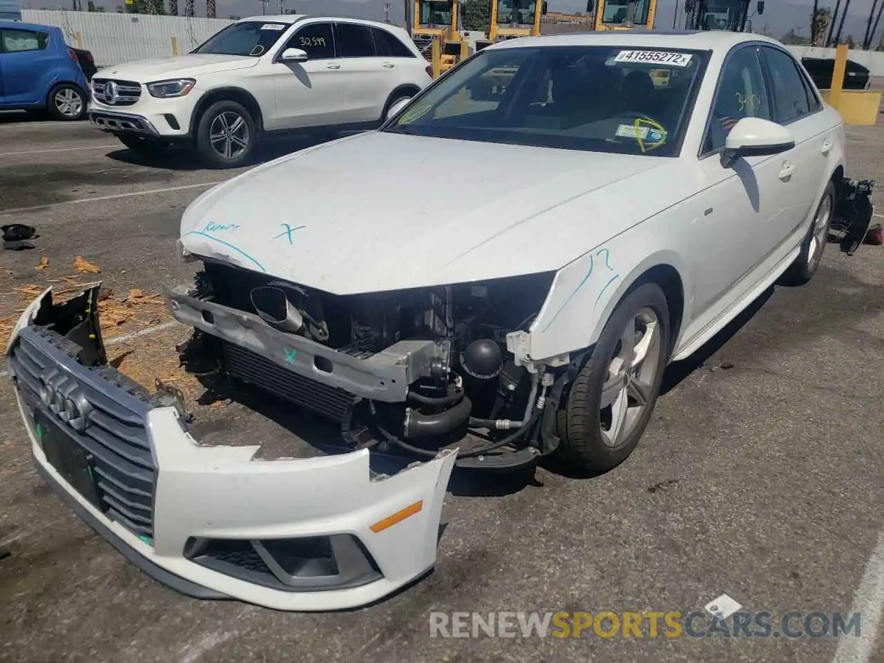 2 Photograph of a damaged car WAUDNAF46KA011372 AUDI A4 2019