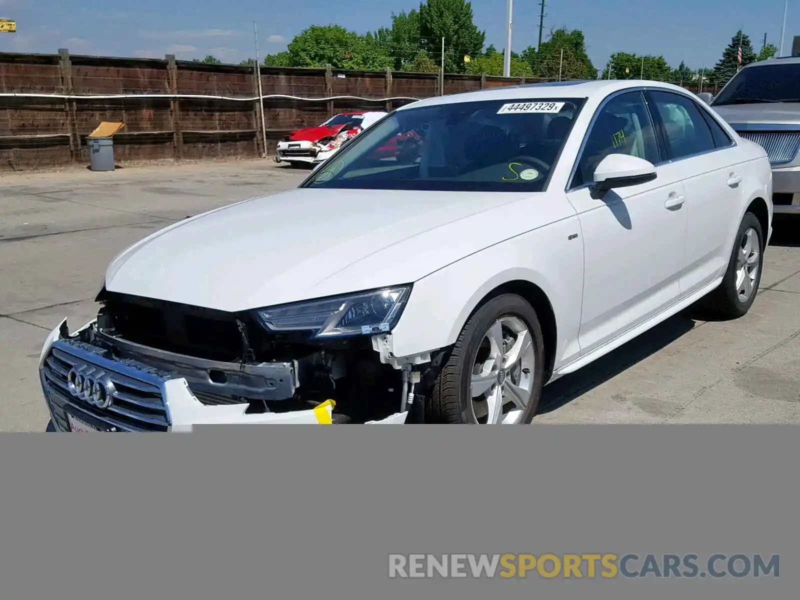 2 Photograph of a damaged car WAUDNAF46KA053699 AUDI A4 2019