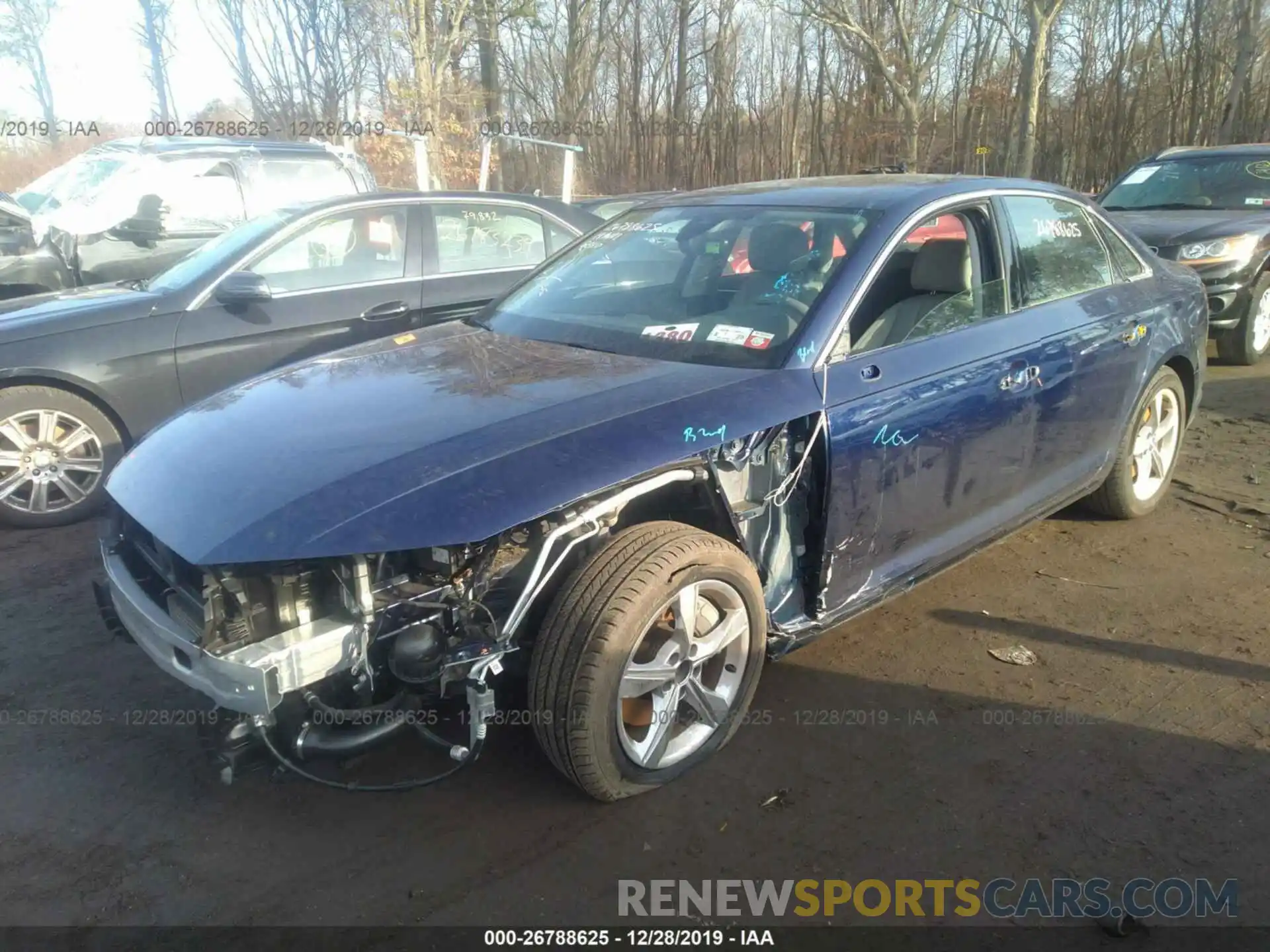 2 Photograph of a damaged car WAUDNAF47KA013888 AUDI A4 2019