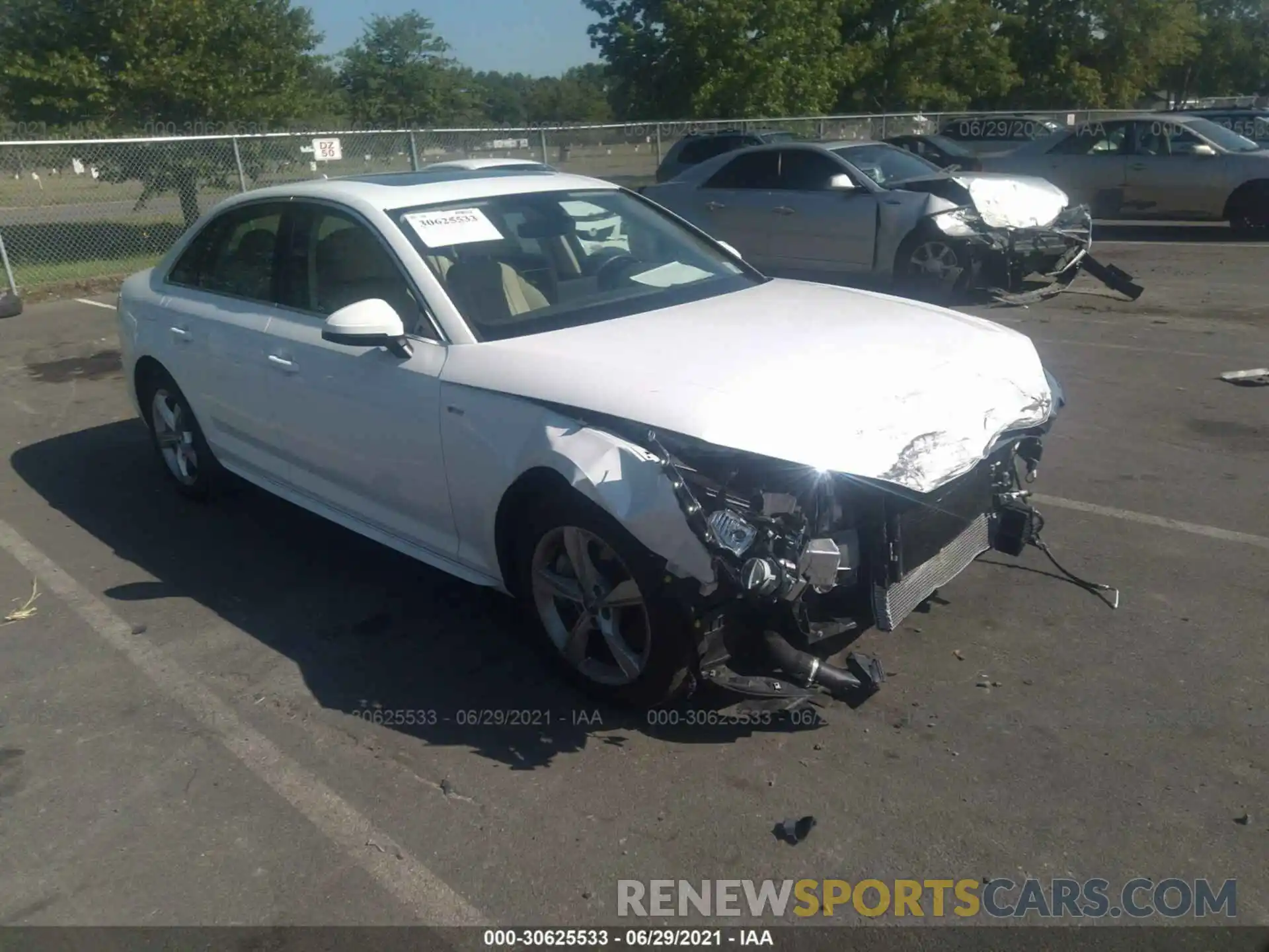 1 Photograph of a damaged car WAUDNAF48KA021627 AUDI A4 2019