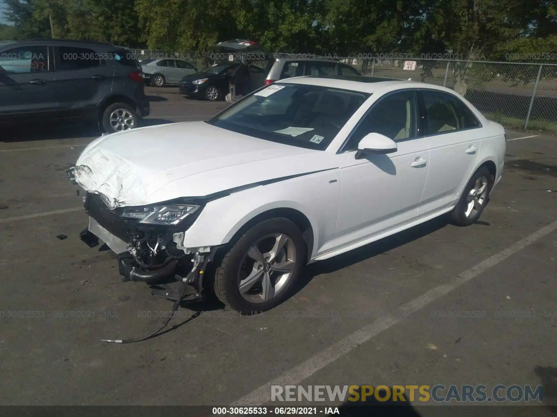 2 Photograph of a damaged car WAUDNAF48KA021627 AUDI A4 2019