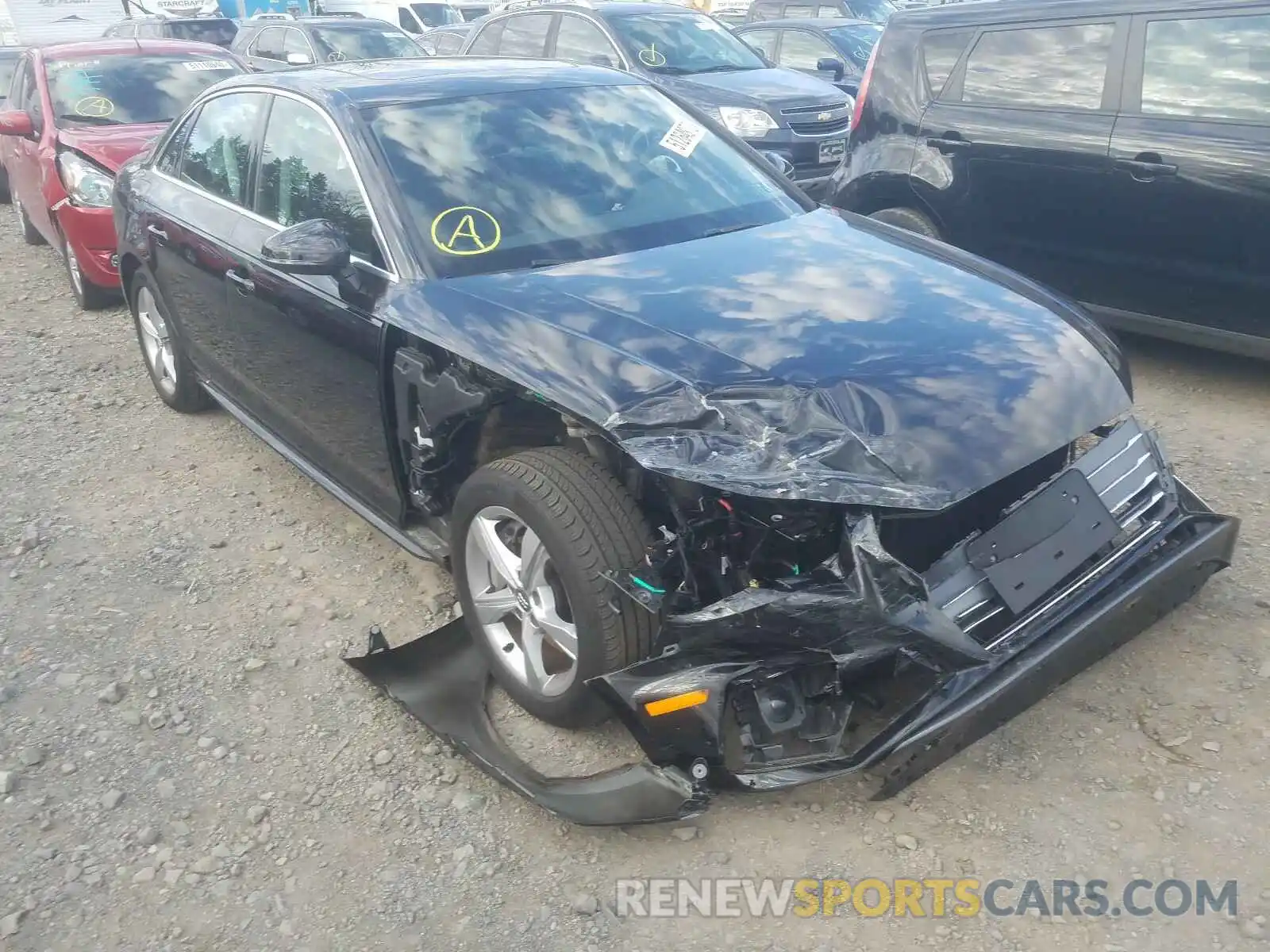1 Photograph of a damaged car WAUDNAF48KA022471 AUDI A4 2019