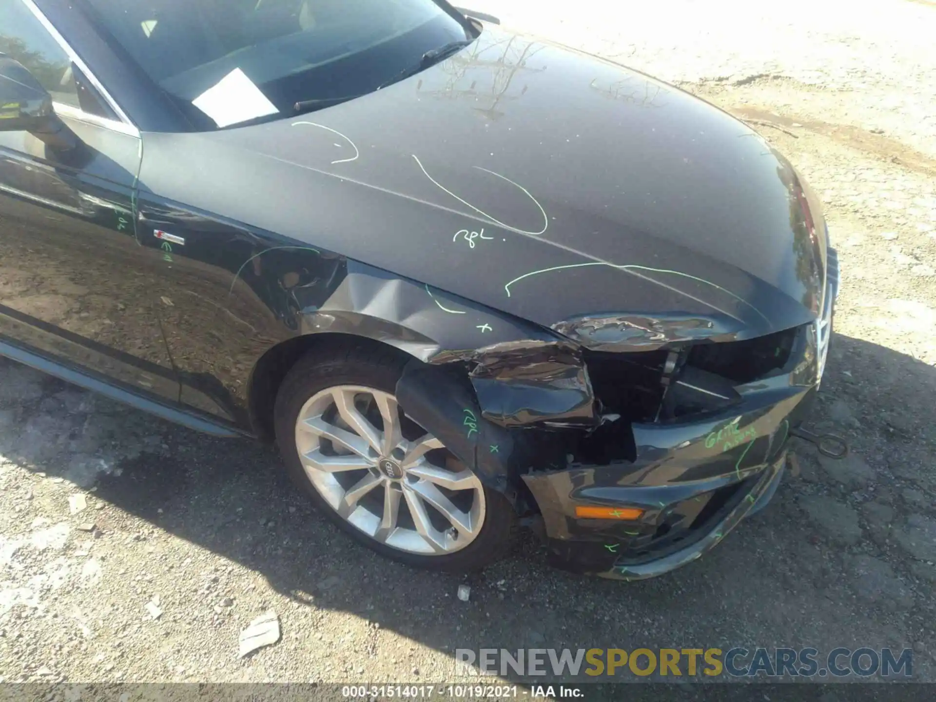 1 Photograph of a damaged car WAUDNAF48KA073727 AUDI A4 2019