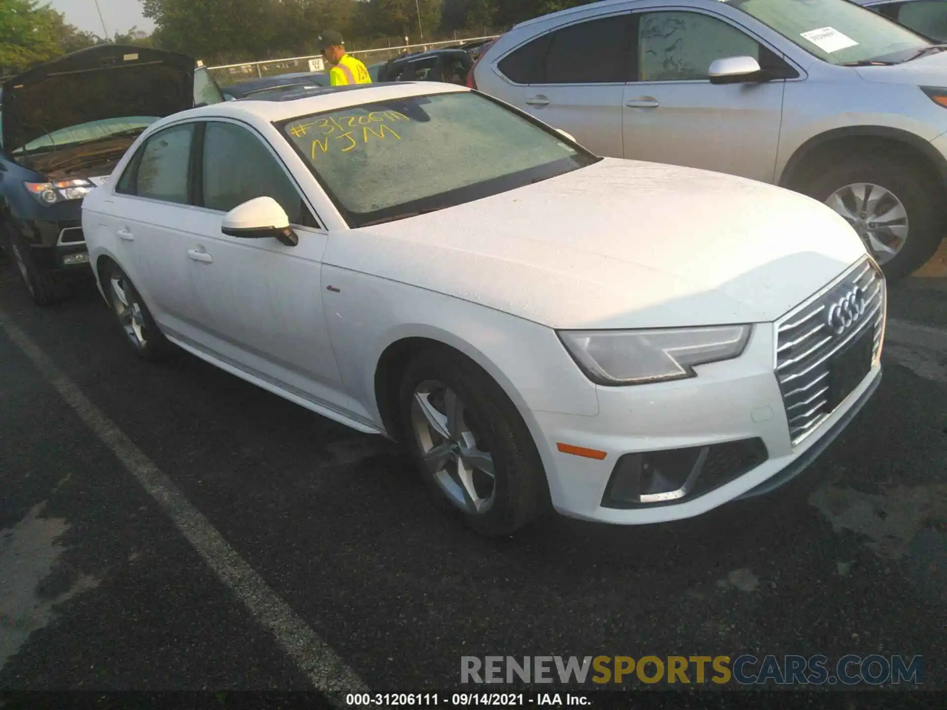 1 Photograph of a damaged car WAUDNAF49KN019930 AUDI A4 2019