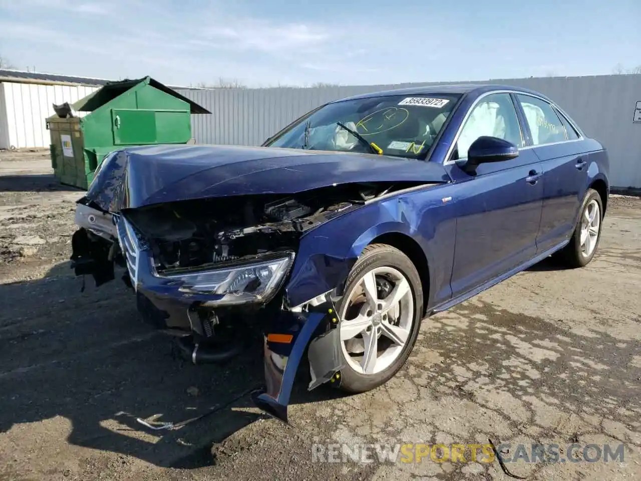 2 Photograph of a damaged car WAUDNAF4XKA013531 AUDI A4 2019