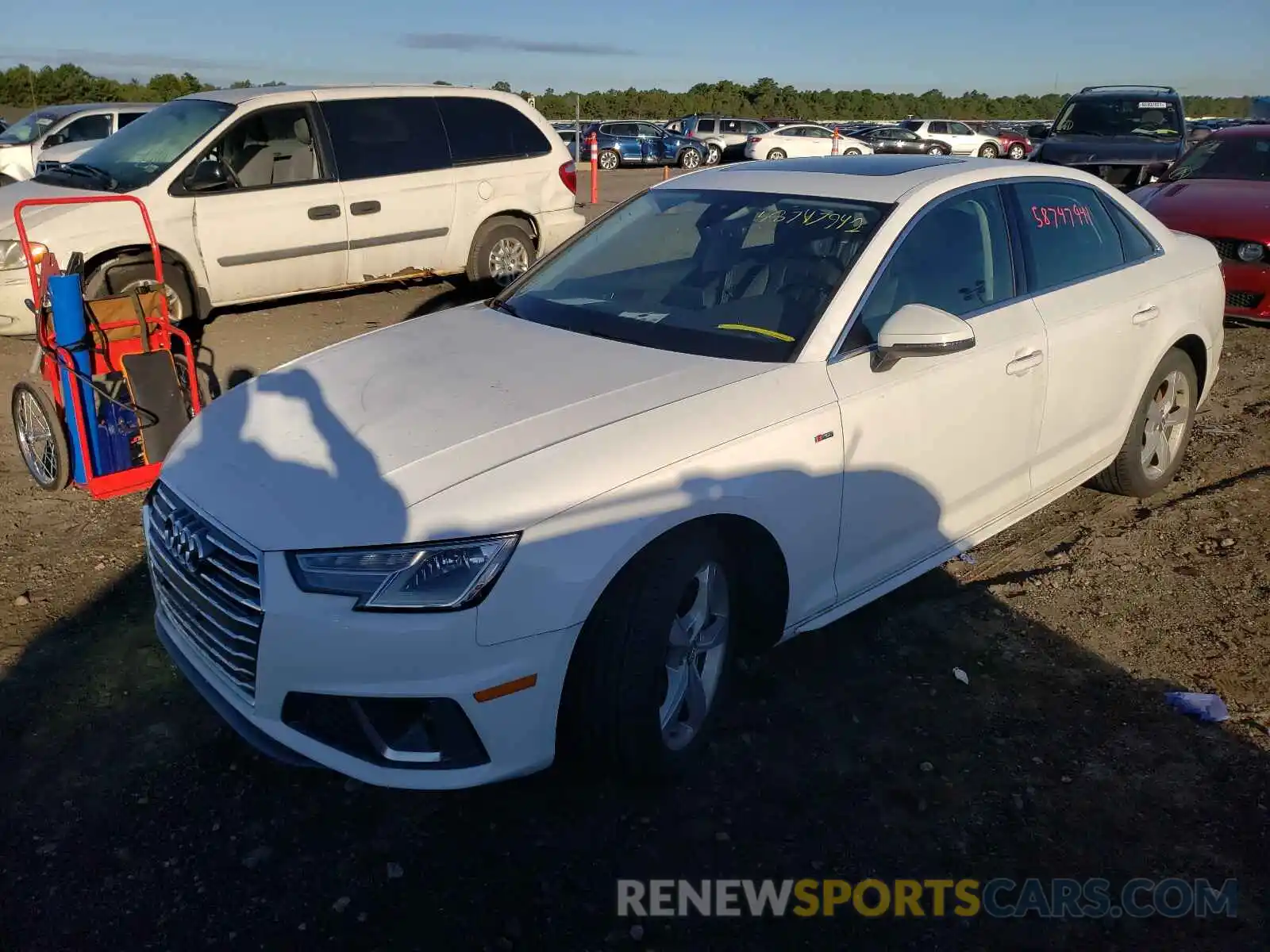 2 Photograph of a damaged car WAUDNAF4XKA044844 AUDI A4 2019