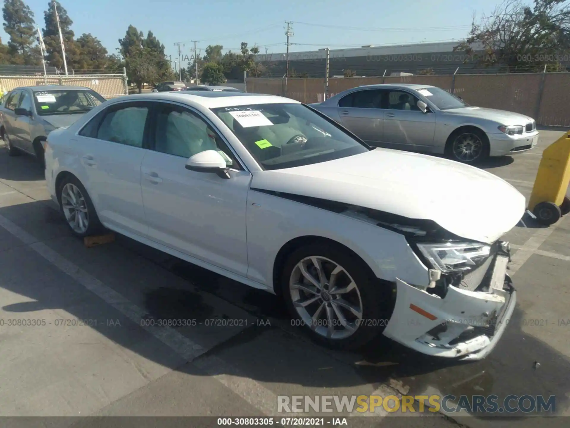 1 Photograph of a damaged car WAUENAF40KN007606 AUDI A4 2019