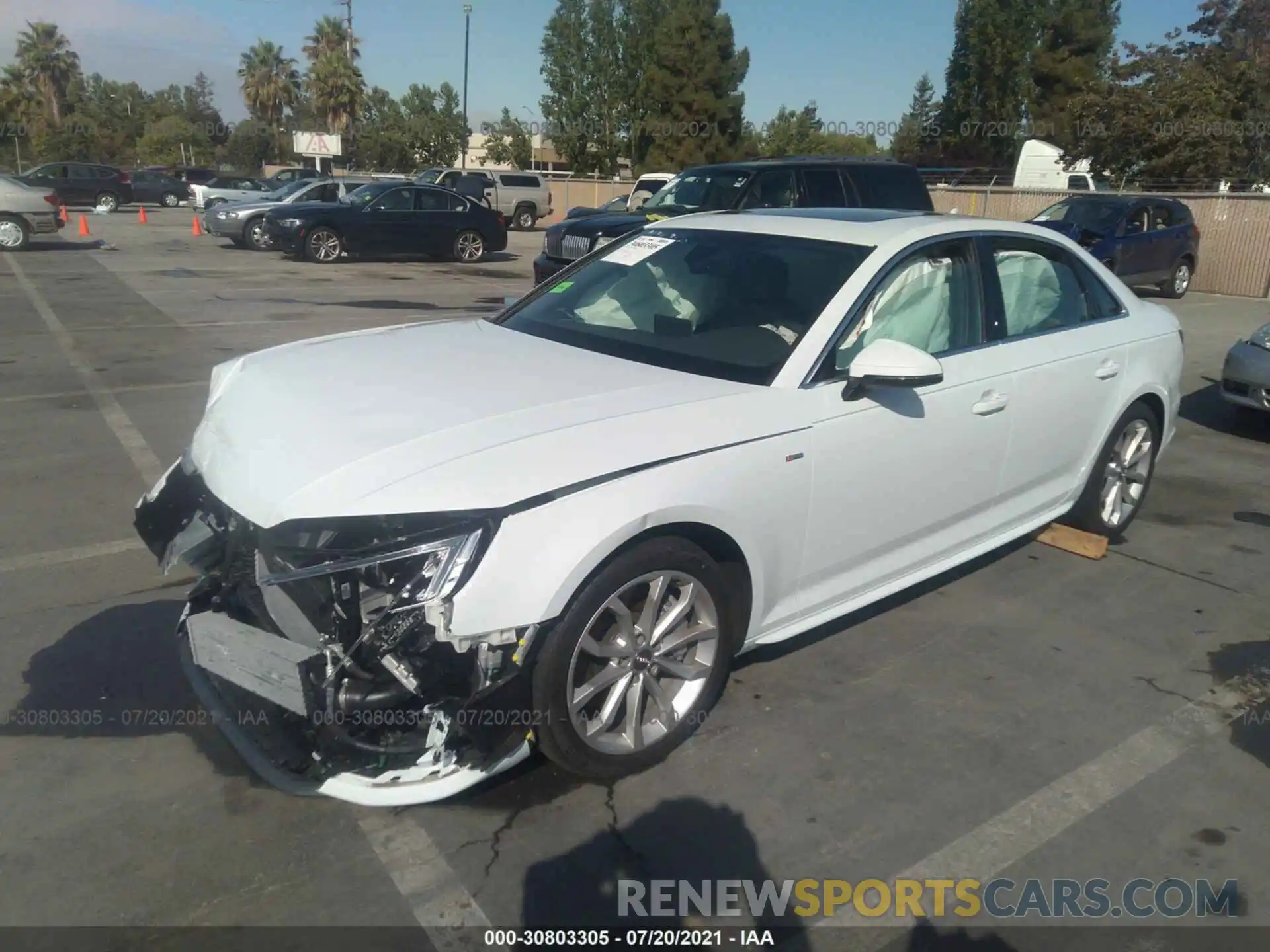 2 Photograph of a damaged car WAUENAF40KN007606 AUDI A4 2019