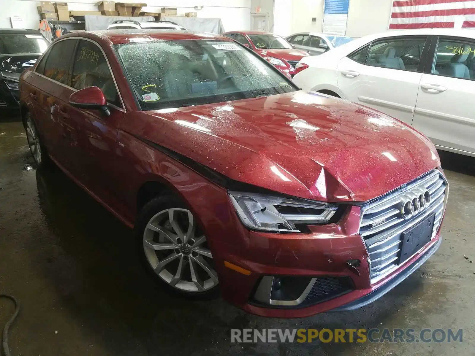 1 Photograph of a damaged car WAUENAF42KN020602 AUDI A4 2019