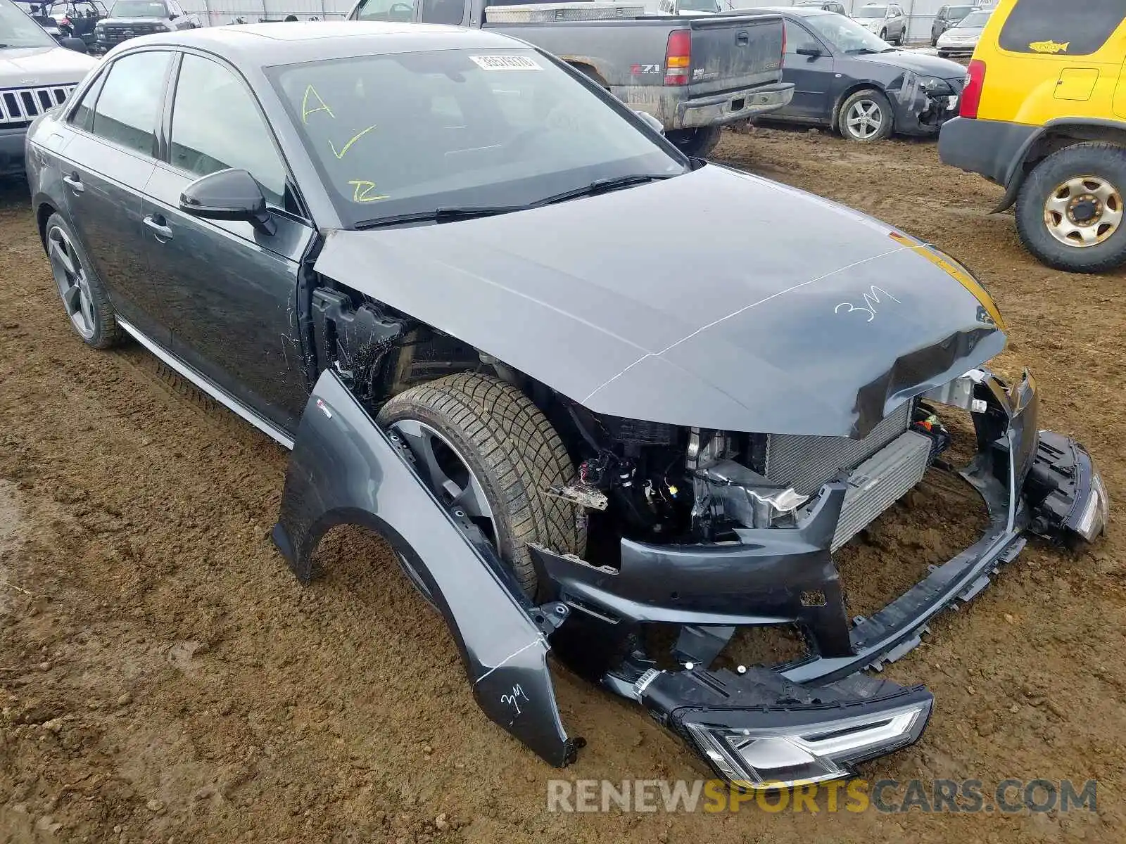 1 Photograph of a damaged car WAUENAF43KN001265 AUDI A4 2019