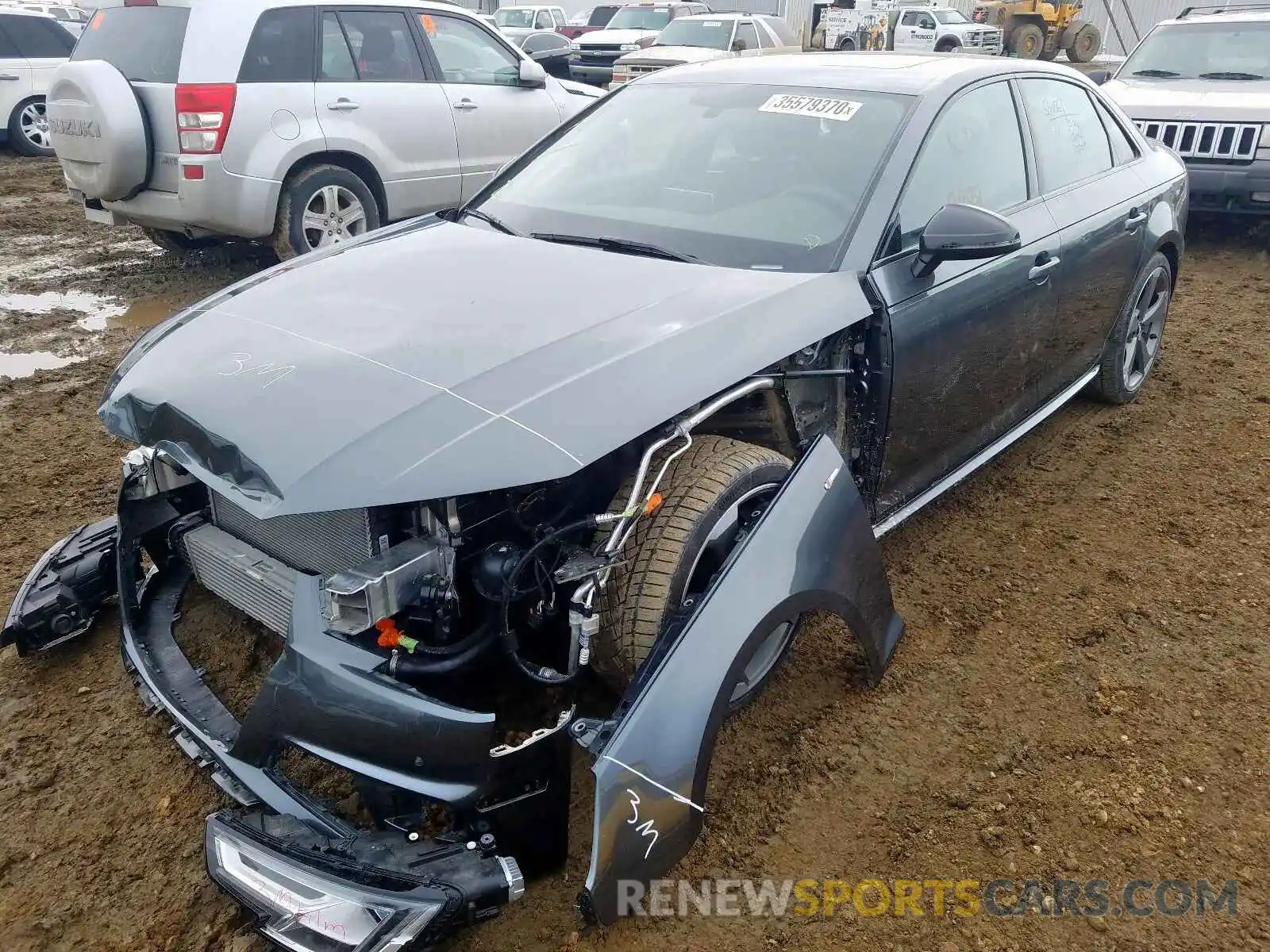 2 Photograph of a damaged car WAUENAF43KN001265 AUDI A4 2019