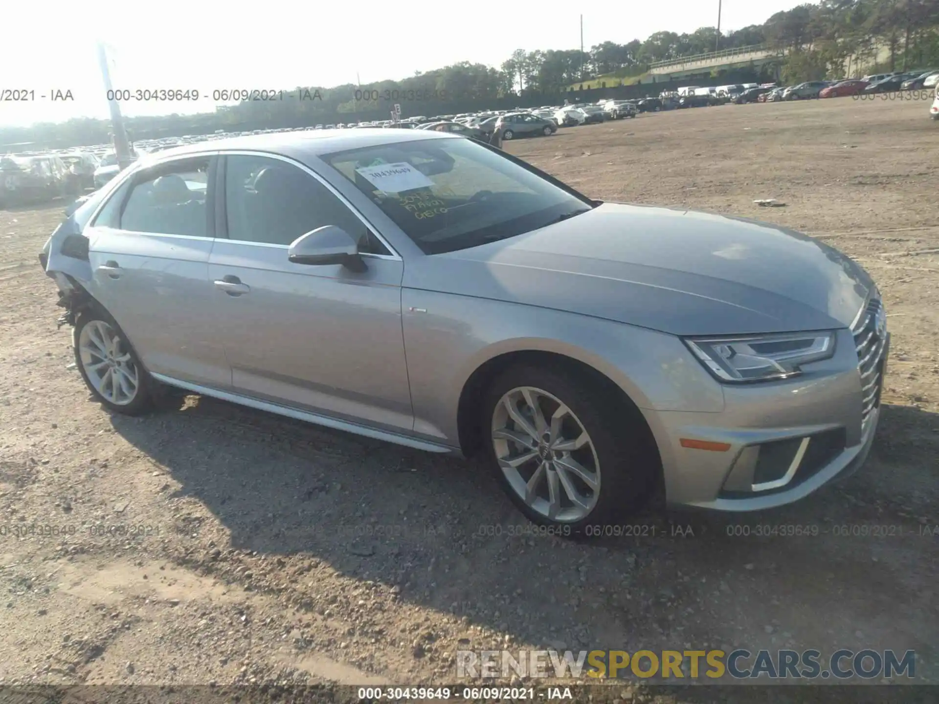 1 Photograph of a damaged car WAUENAF43KN002707 AUDI A4 2019