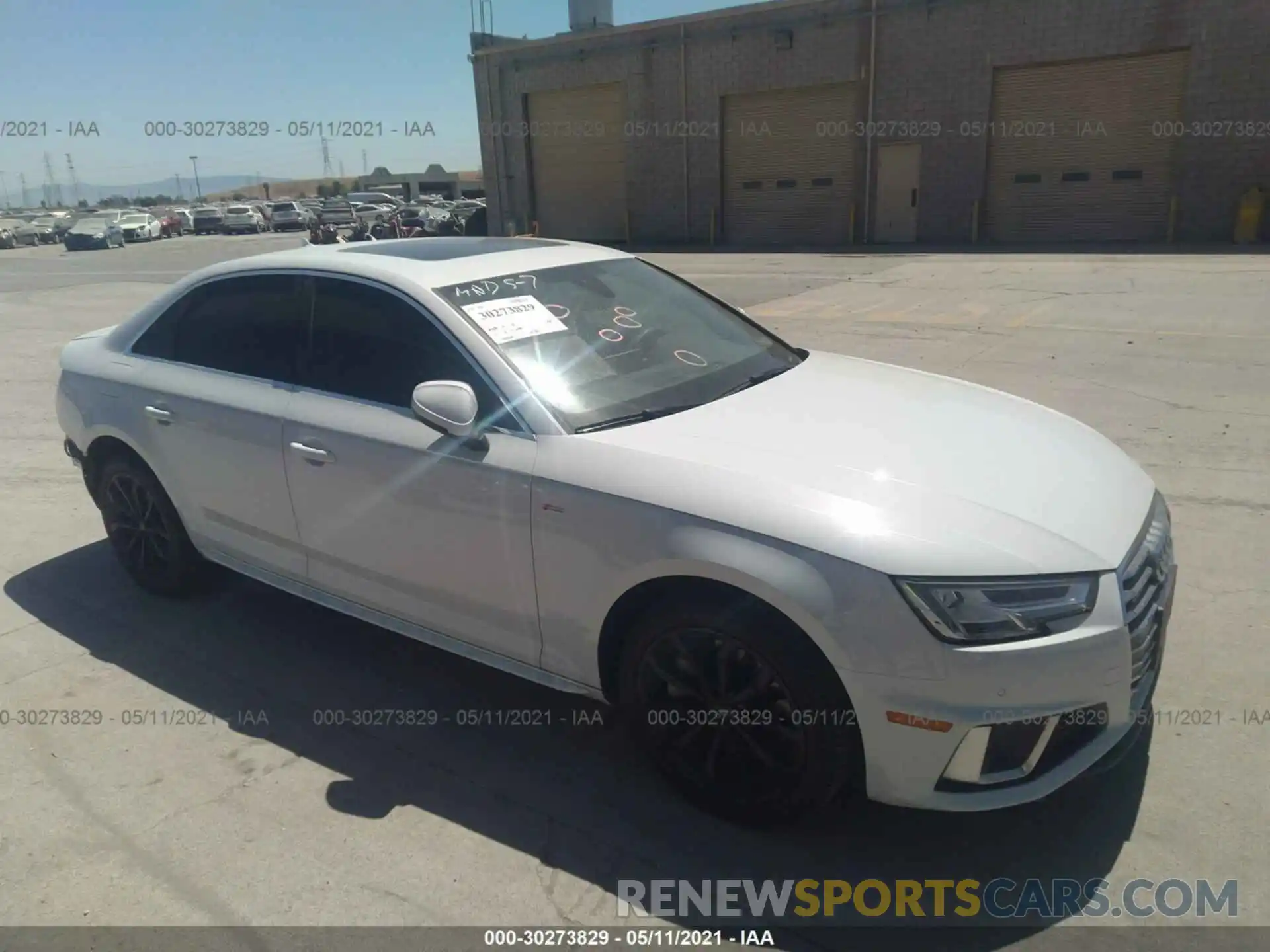 1 Photograph of a damaged car WAUENAF43KN011665 AUDI A4 2019