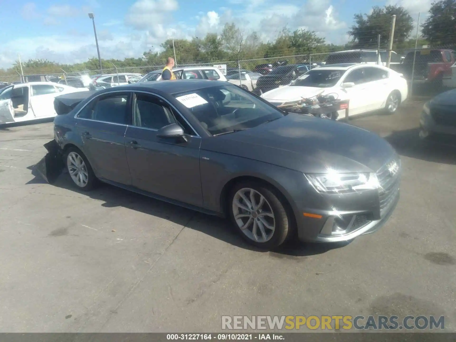 1 Photograph of a damaged car WAUENAF44KN007110 AUDI A4 2019