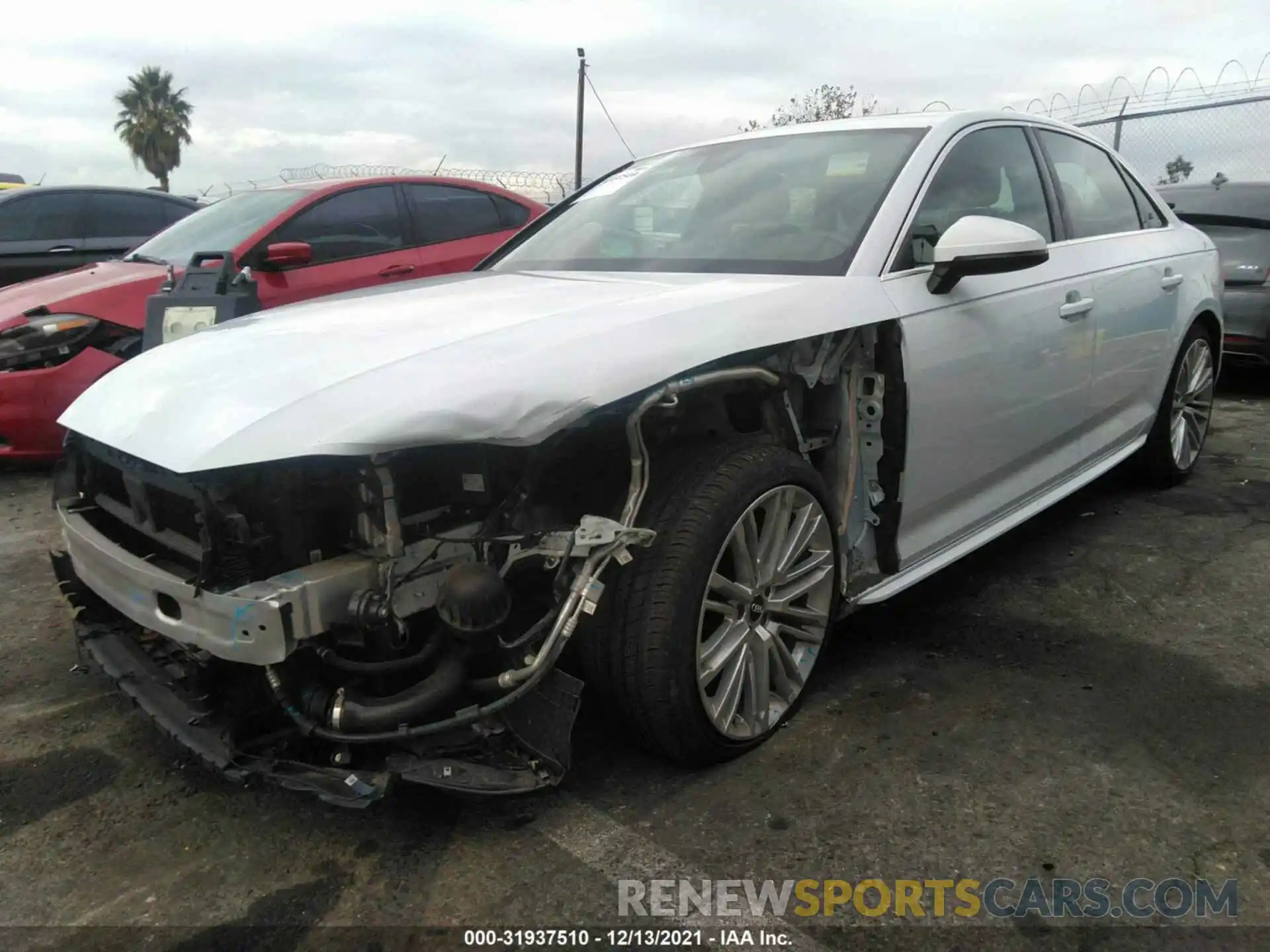 2 Photograph of a damaged car WAUENAF44KN020049 AUDI A4 2019