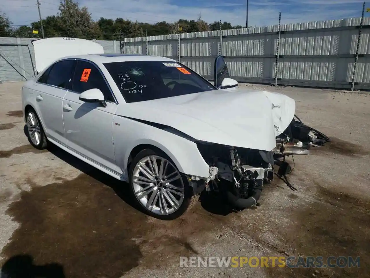 1 Photograph of a damaged car WAUENAF45KA006703 AUDI A4 2019