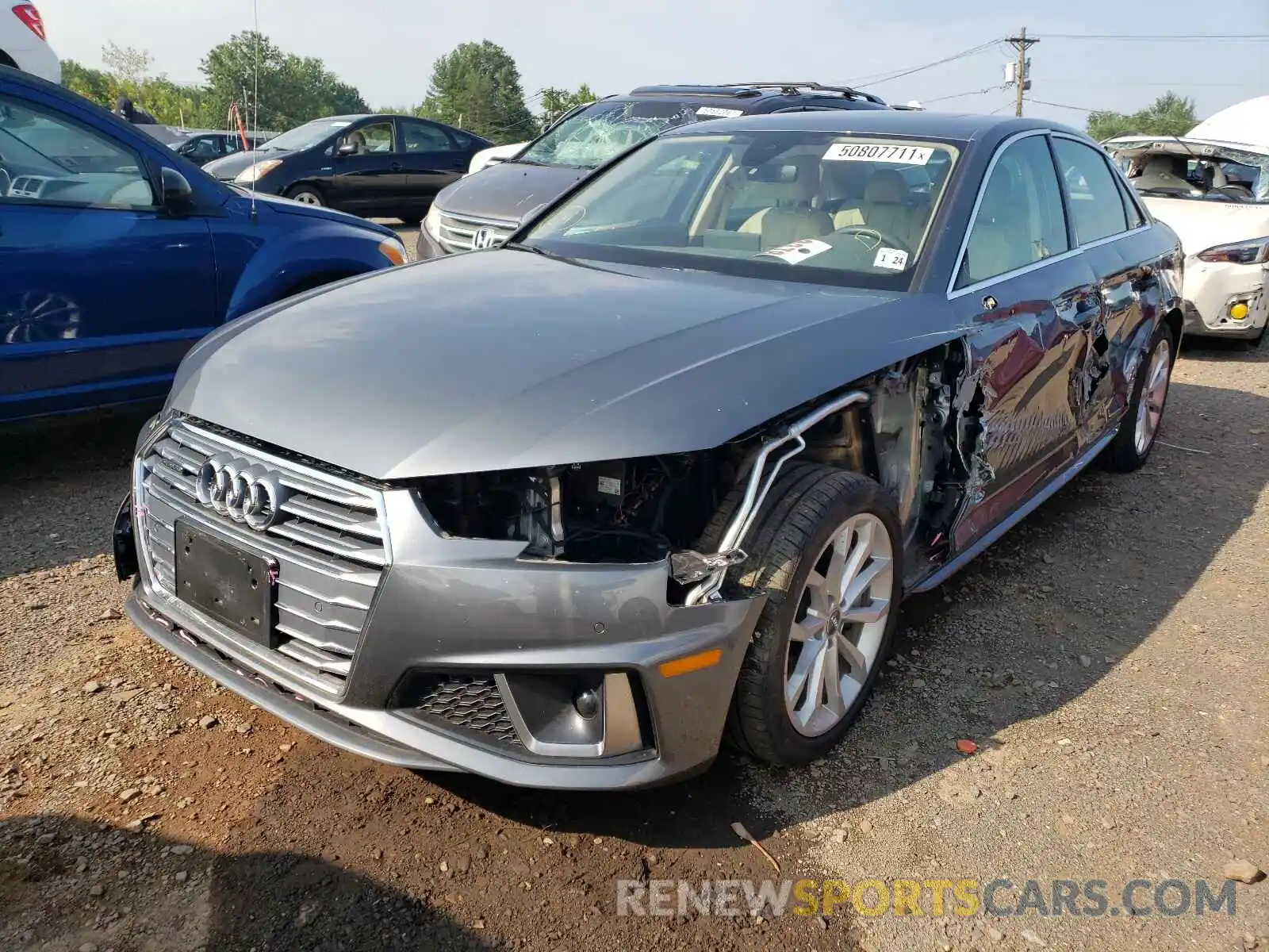 2 Photograph of a damaged car WAUENAF46KA008086 AUDI A4 2019