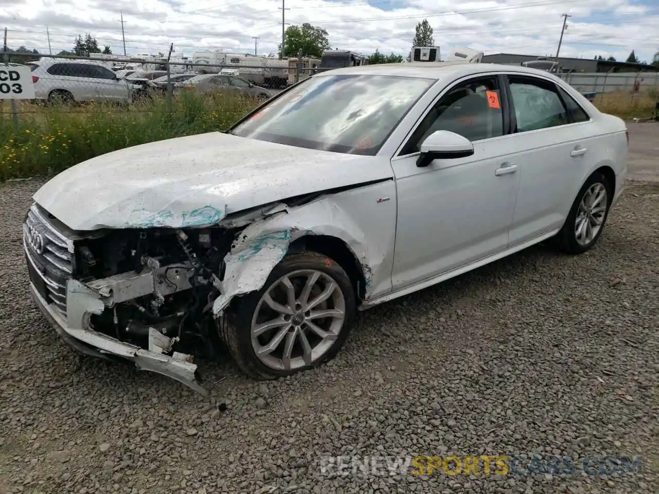 2 Photograph of a damaged car WAUENAF46KN011899 AUDI A4 2019