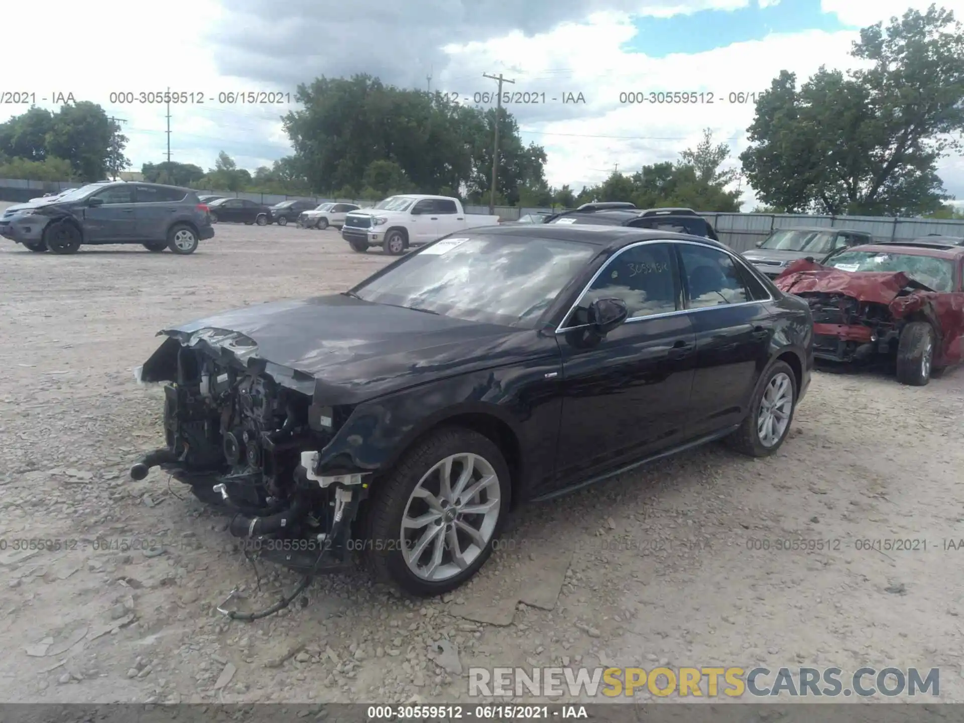 2 Photograph of a damaged car WAUENAF47KA120346 AUDI A4 2019