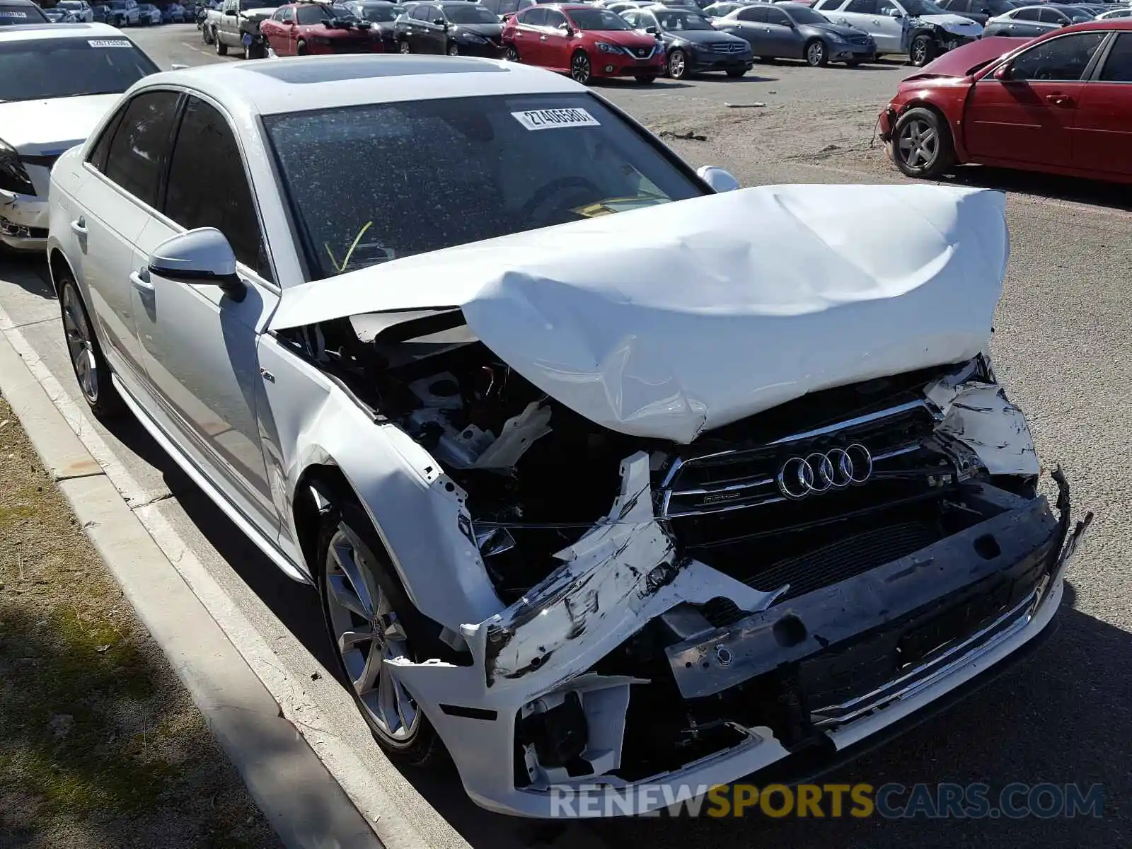 1 Photograph of a damaged car WAUENAF47KN007991 AUDI A4 2019