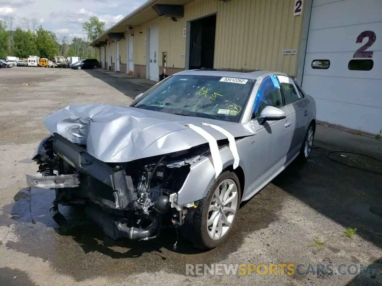 2 Photograph of a damaged car WAUENAF47KN008249 AUDI A4 2019