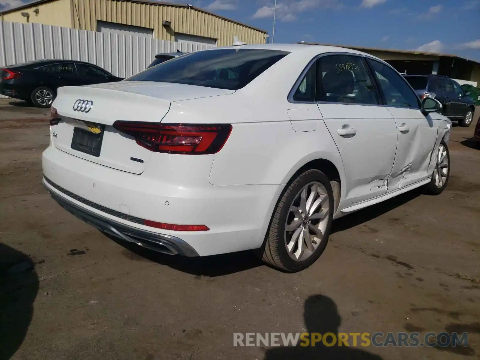 4 Фотография поврежденного автомобиля WAUENAF47KN012172 AUDI A4 2019