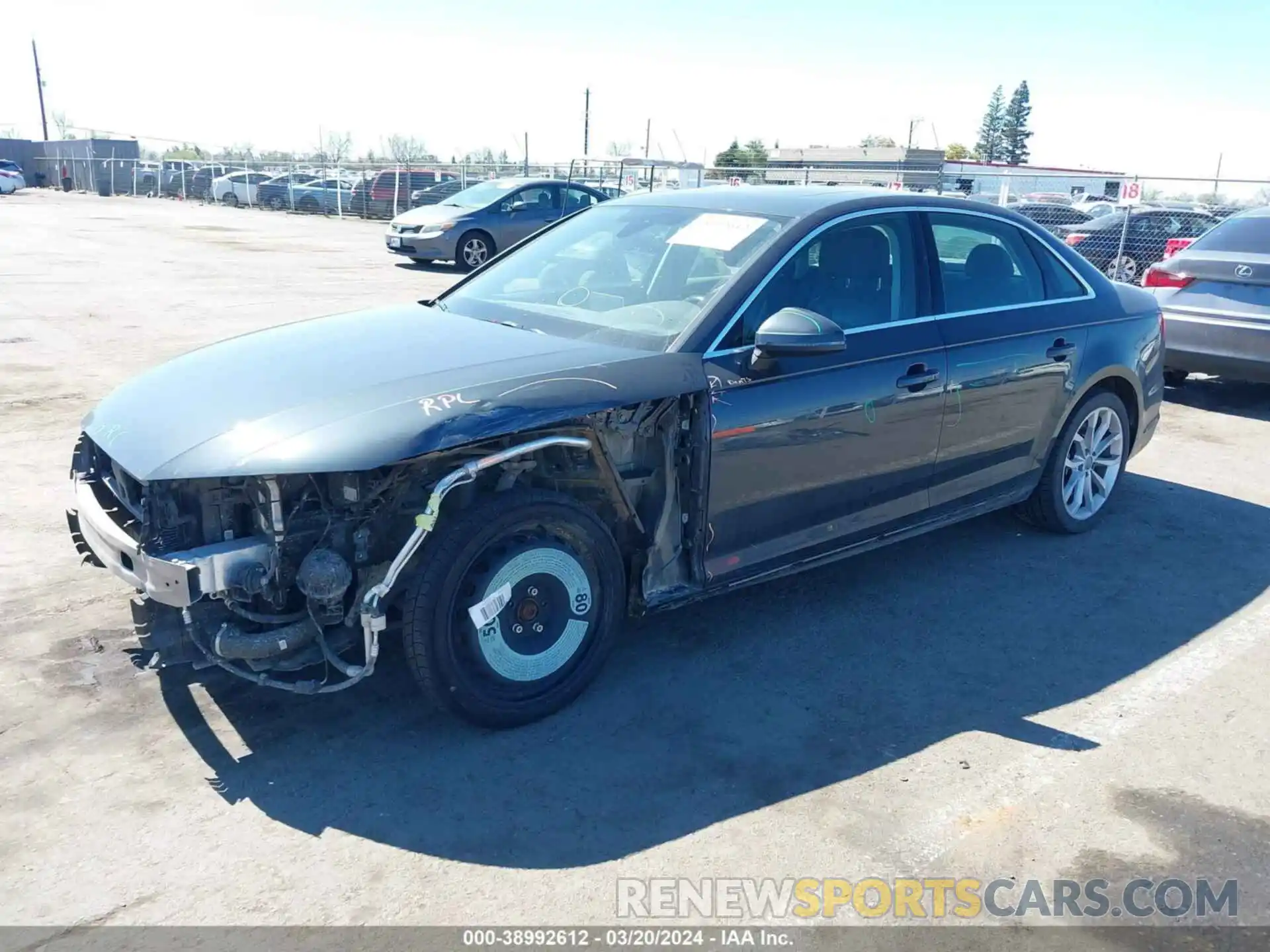 2 Photograph of a damaged car WAUENAF47KN015489 AUDI A4 2019