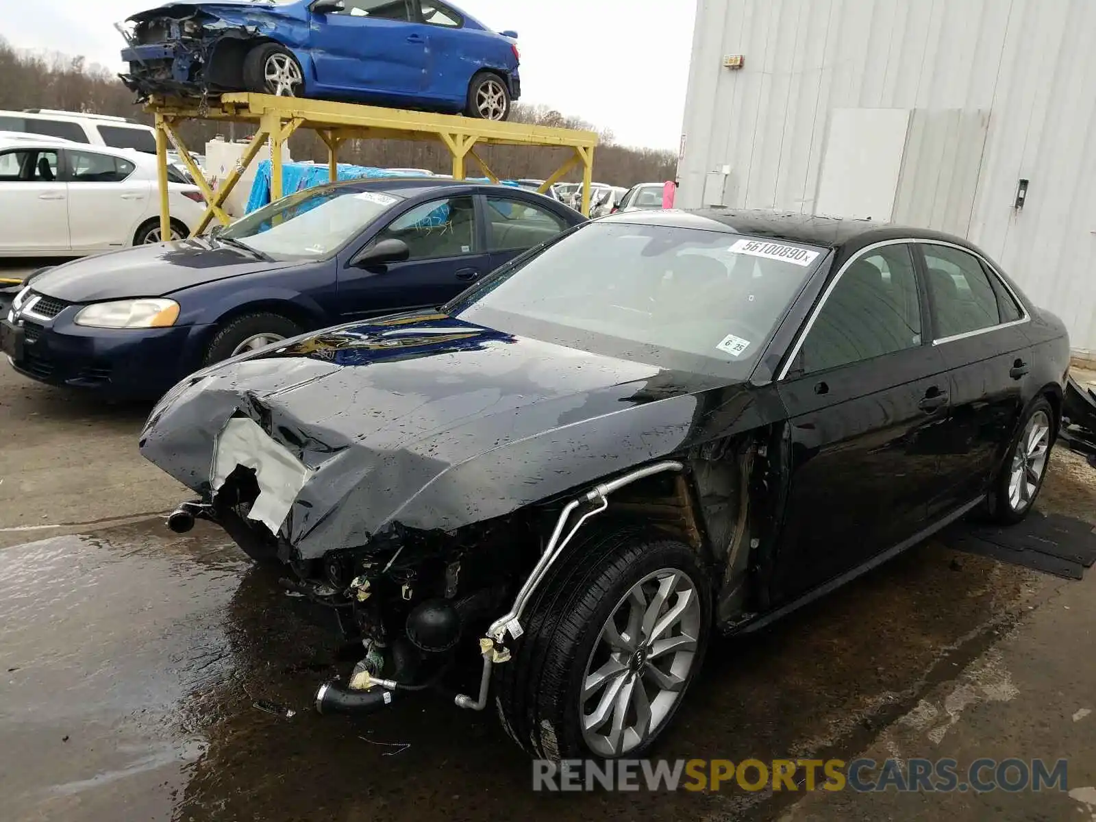 2 Photograph of a damaged car WAUENAF48KN018188 AUDI A4 2019